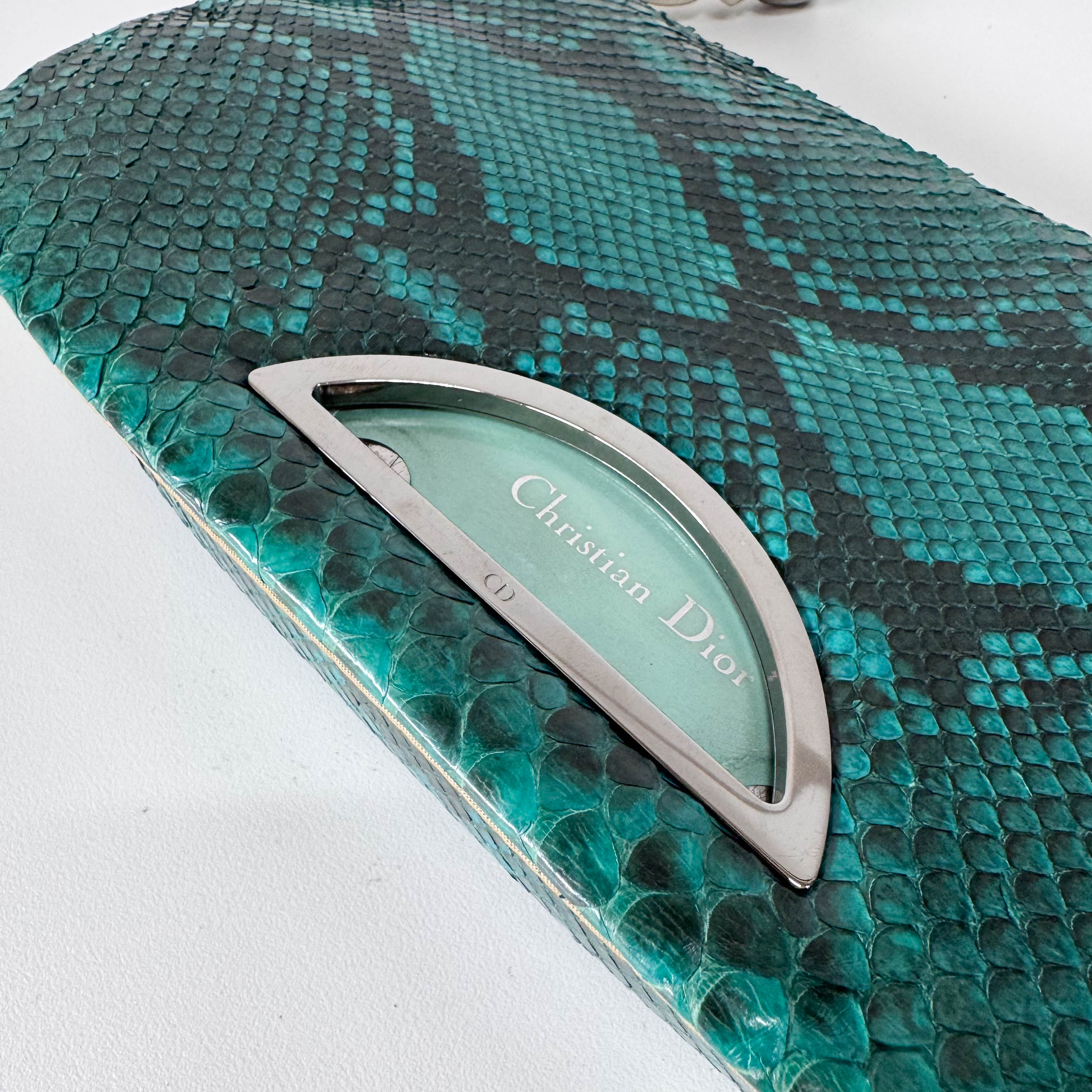 Malice Pearl Turquoise Python Shoulder Bag