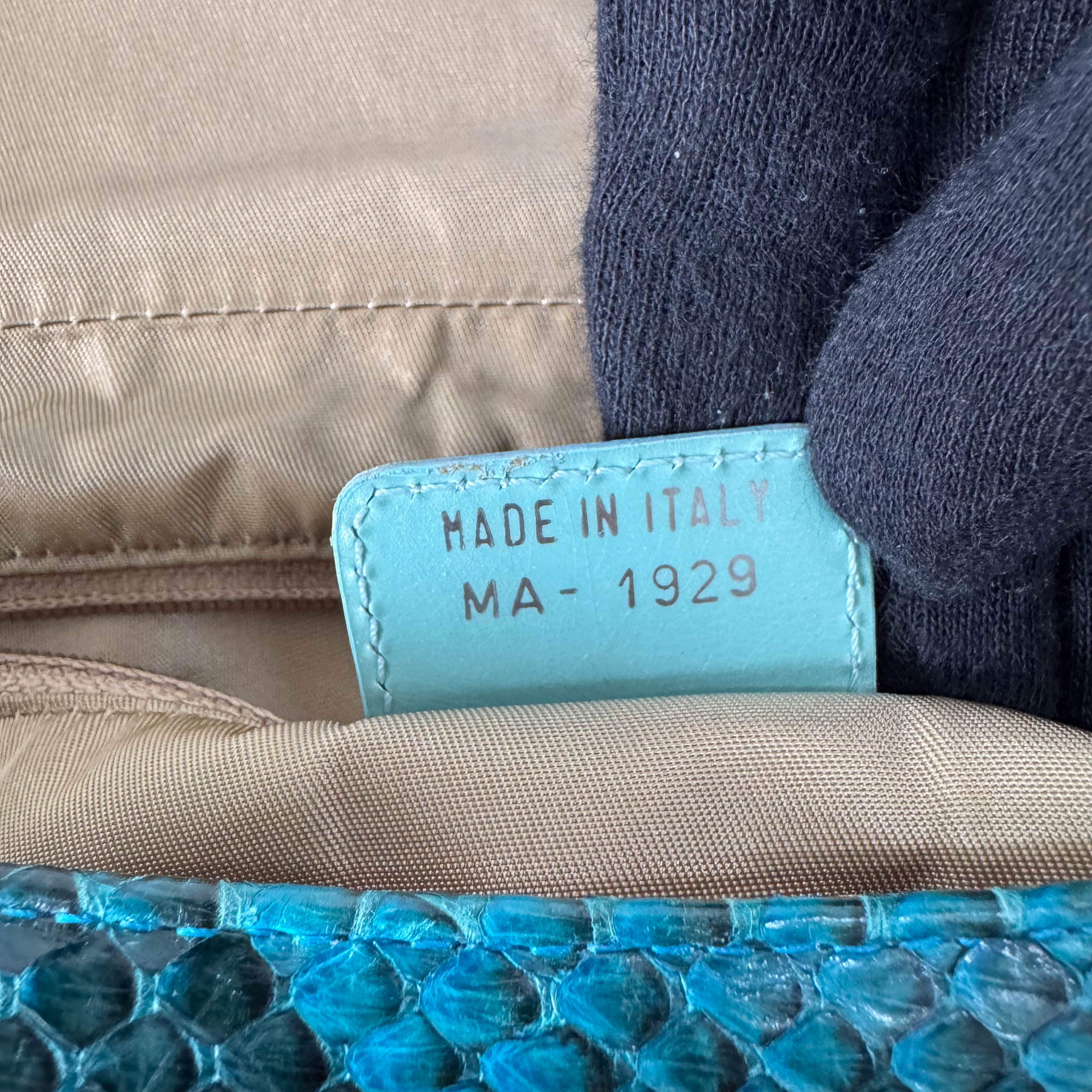 Malice Pearl Turquoise Python Shoulder Bag