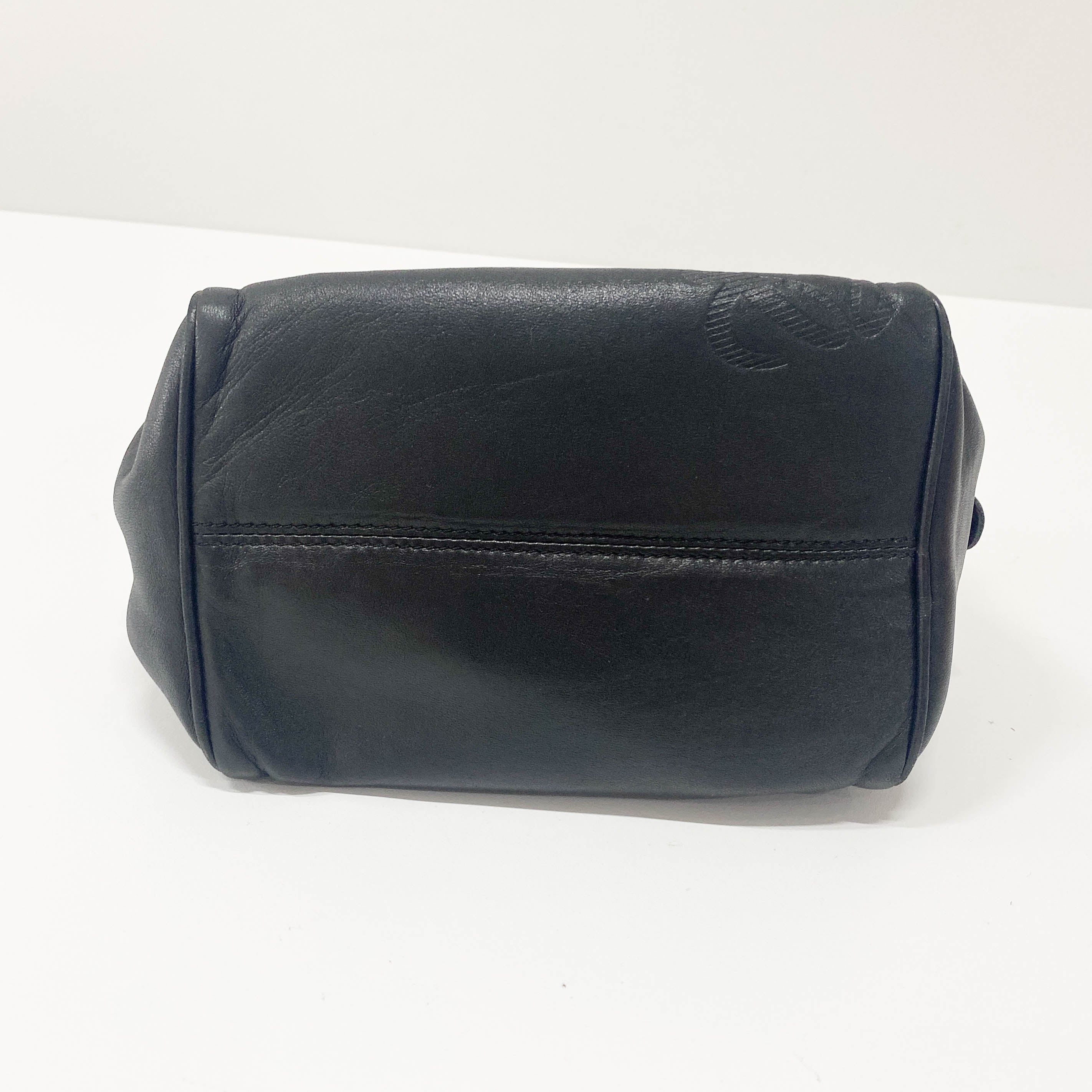 Anagram Small Black Leather Handbag