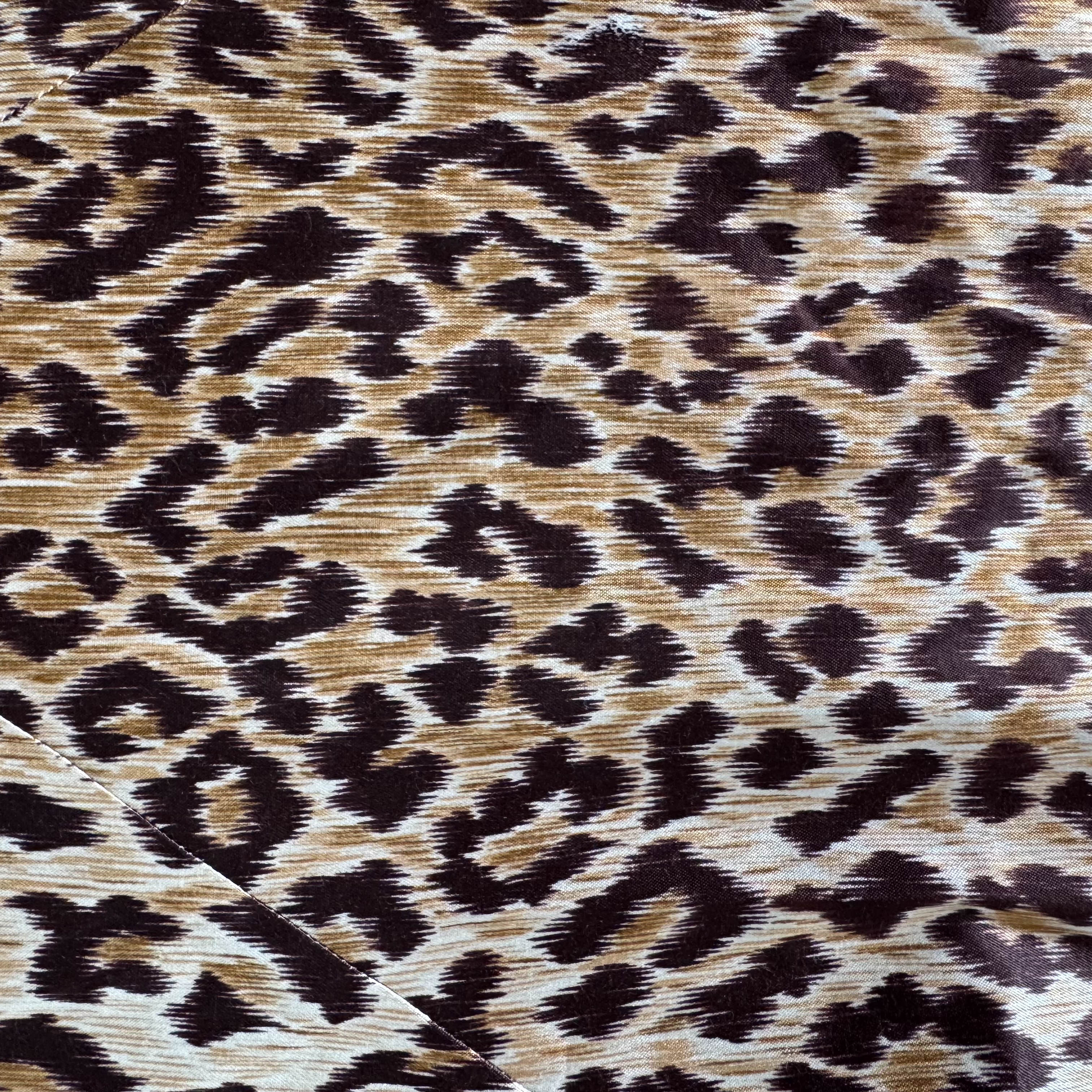 Size 42 Yellow Leopard Print Synthetic & Cotton Dress