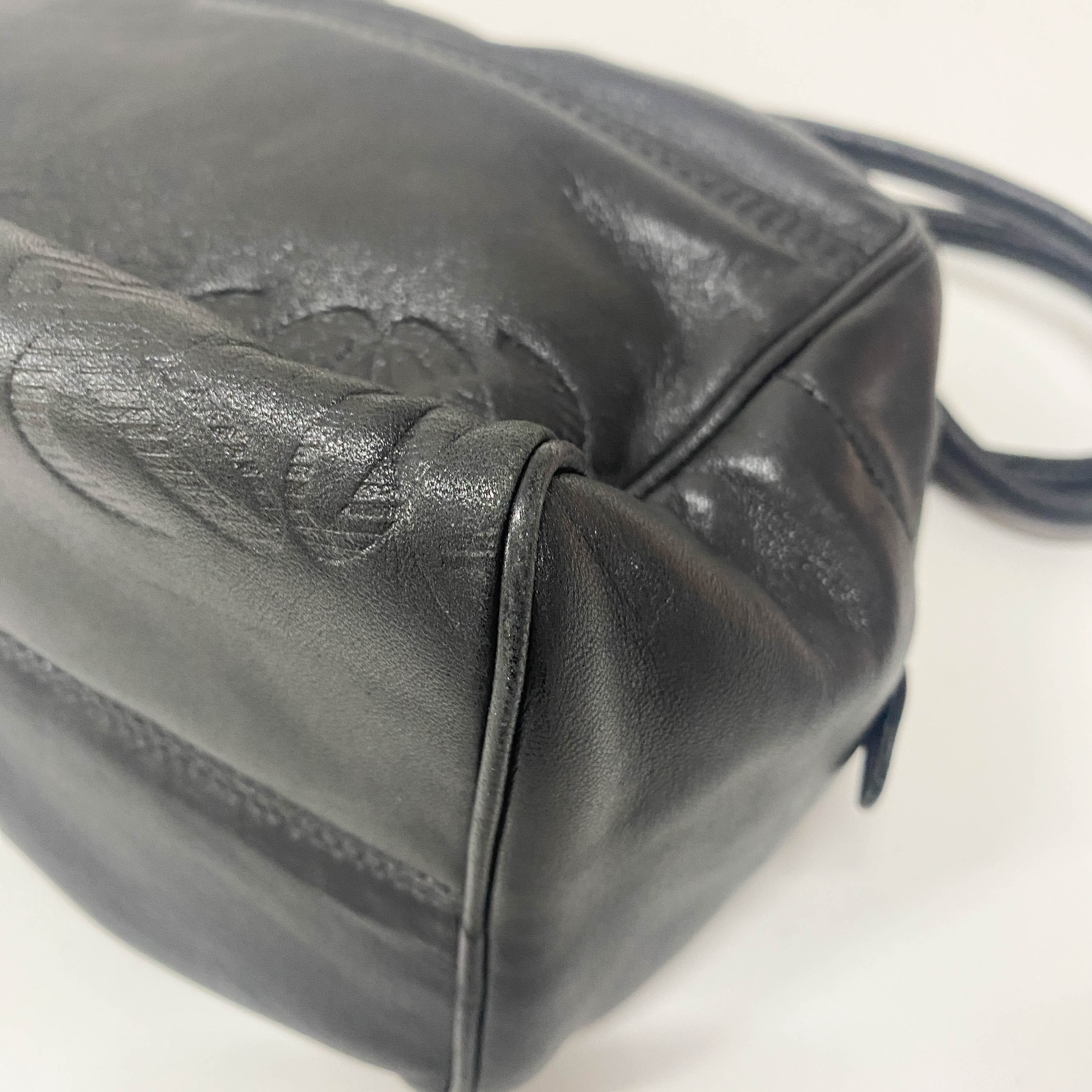 Anagram Small Black Leather Handbag