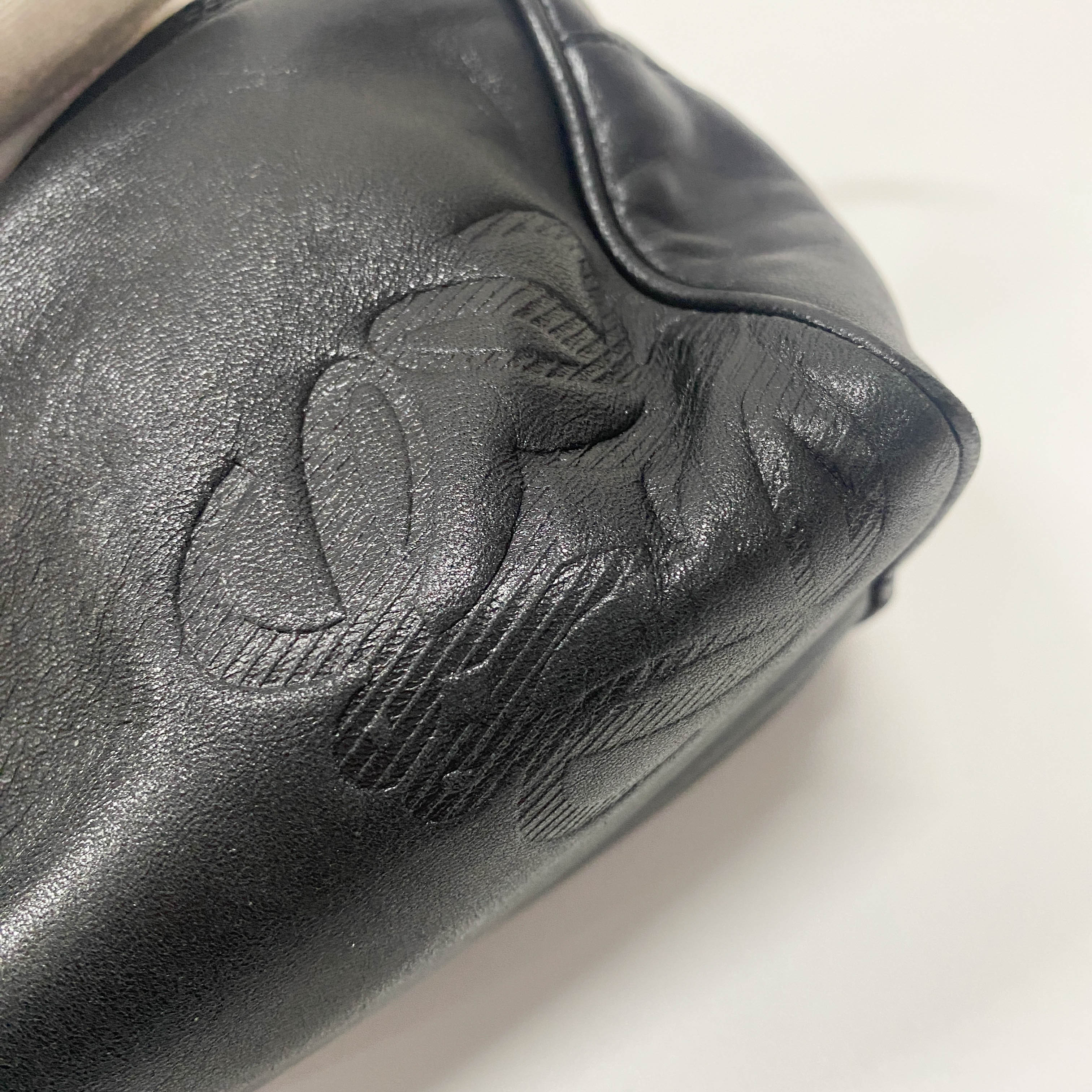 Anagram Small Black Leather Handbag