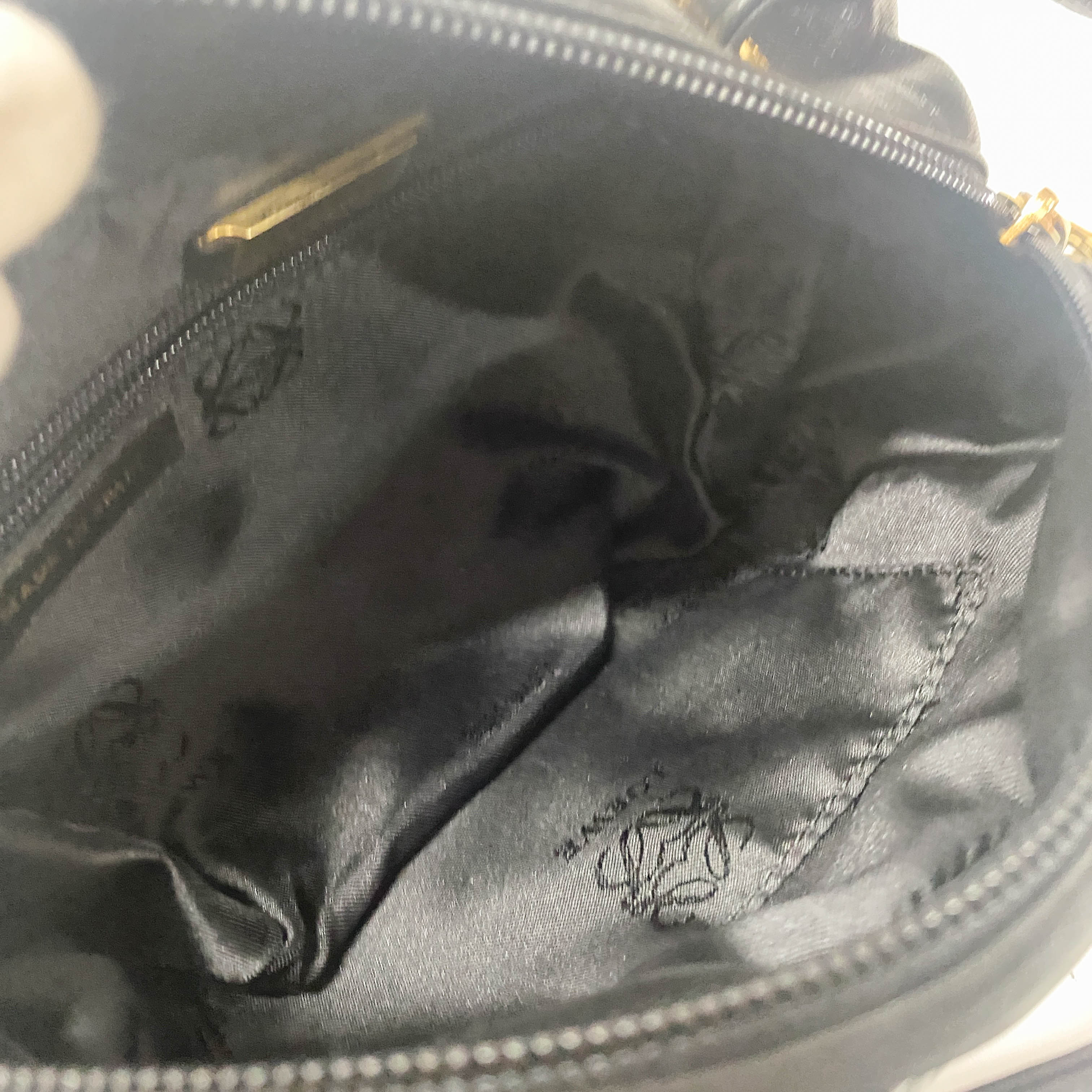 Anagram Small Black Leather Handbag