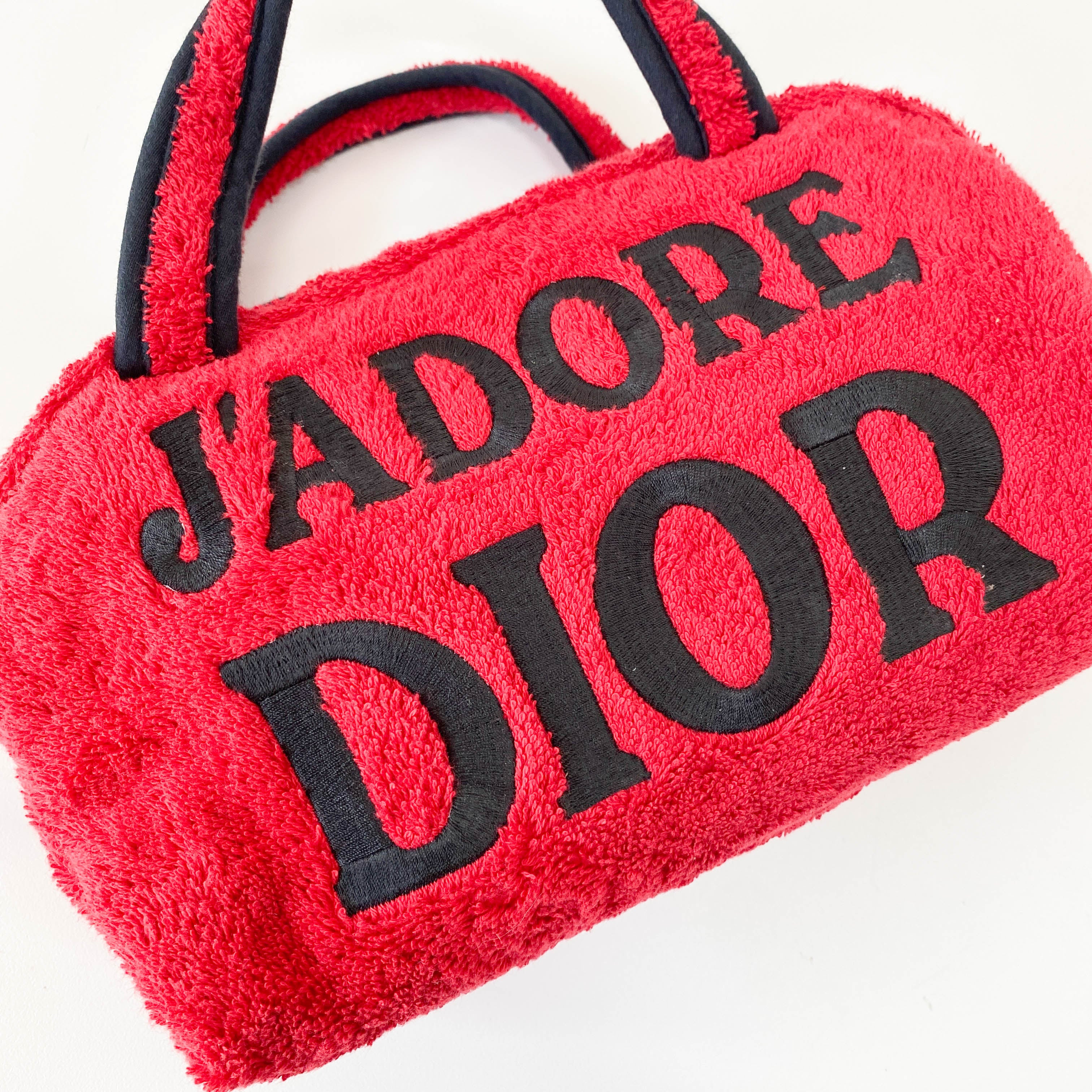 J'Adore Dior Red Towel Handbag