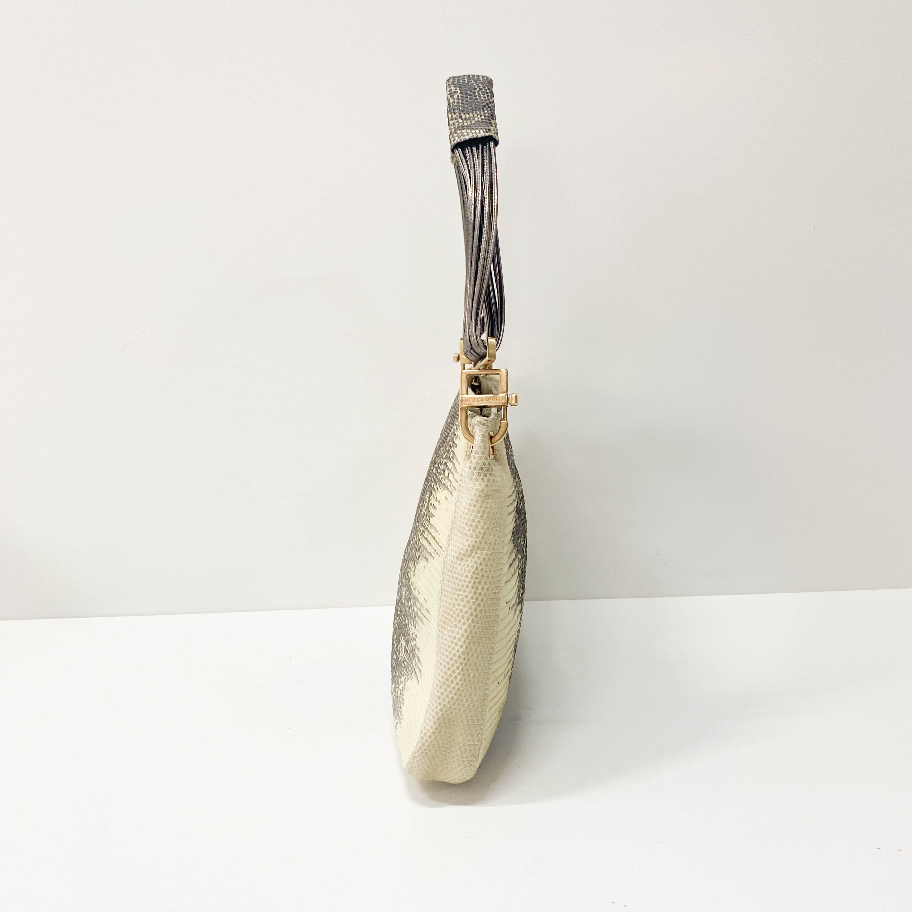 Green Python Embossed Leather Shoulder Bag