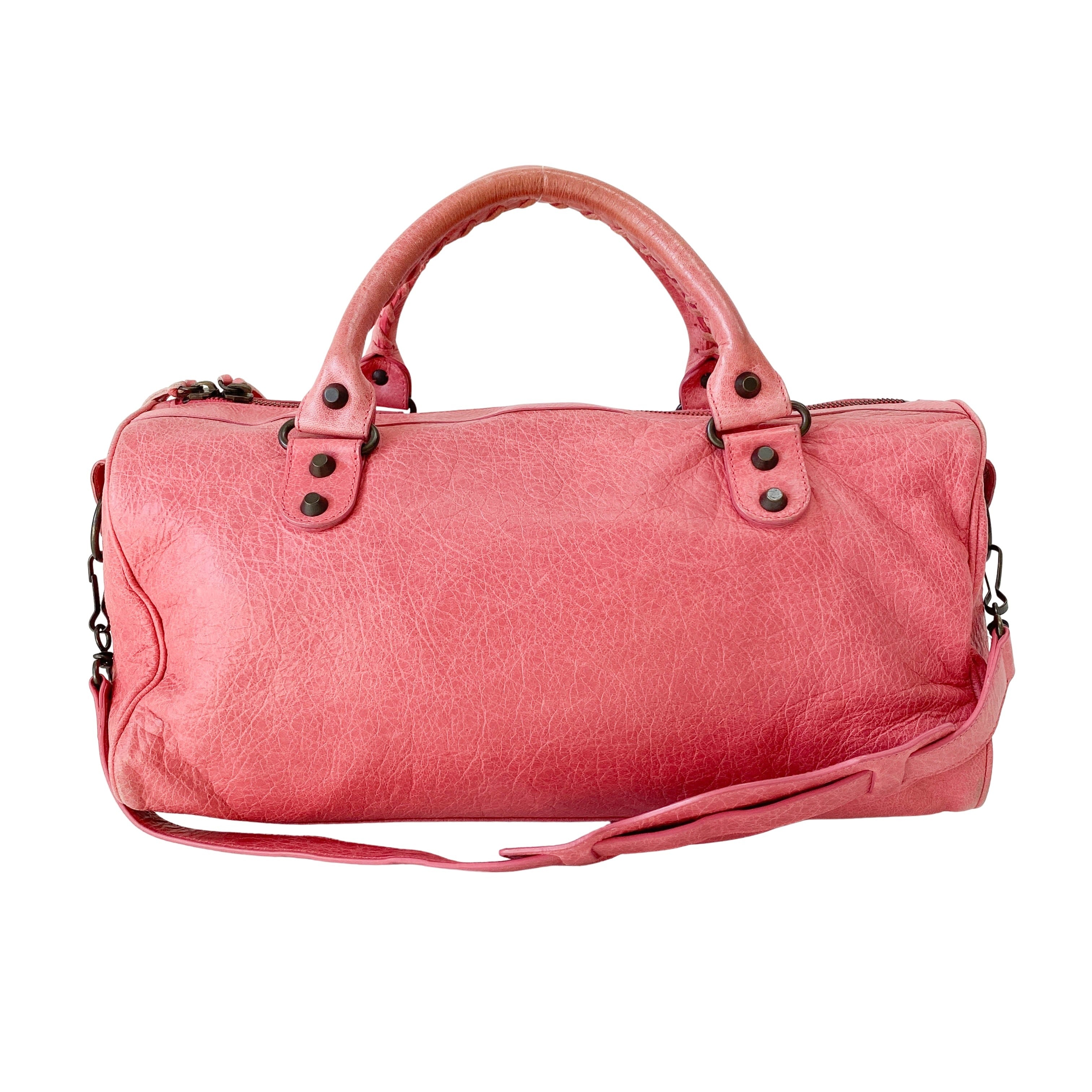 Motocross Twiggy Pink Leather Shoulder Bag