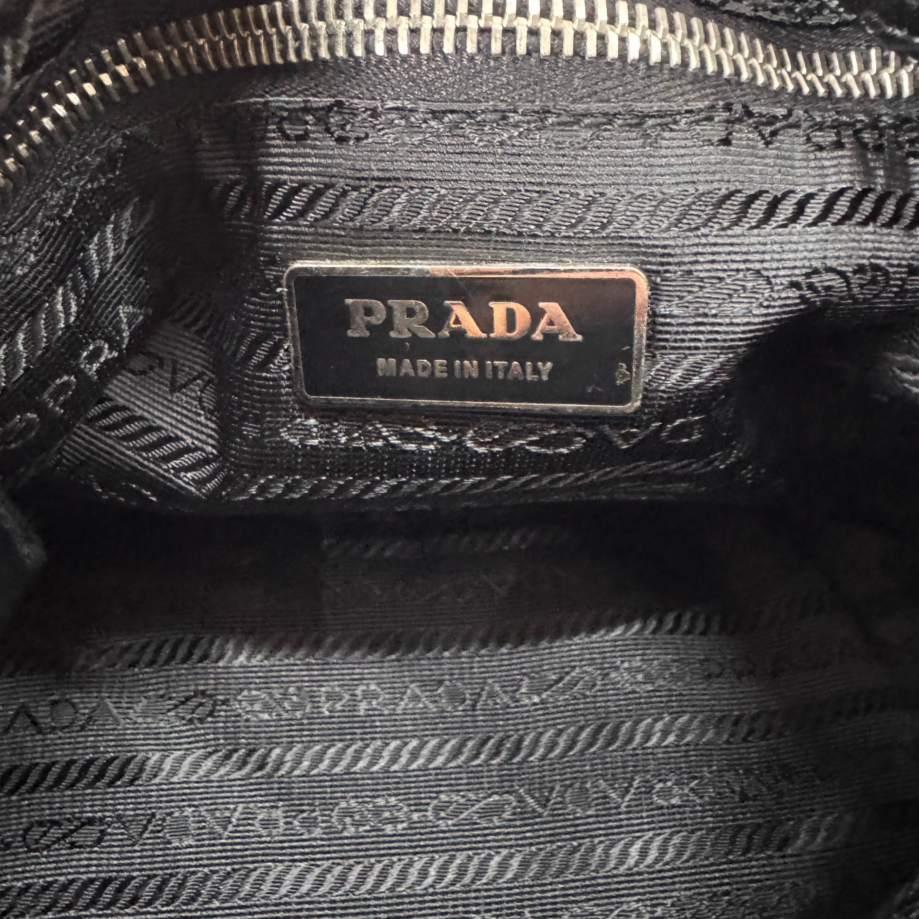 Tessuto Black Floral Motif Nylon Shoulder Bag