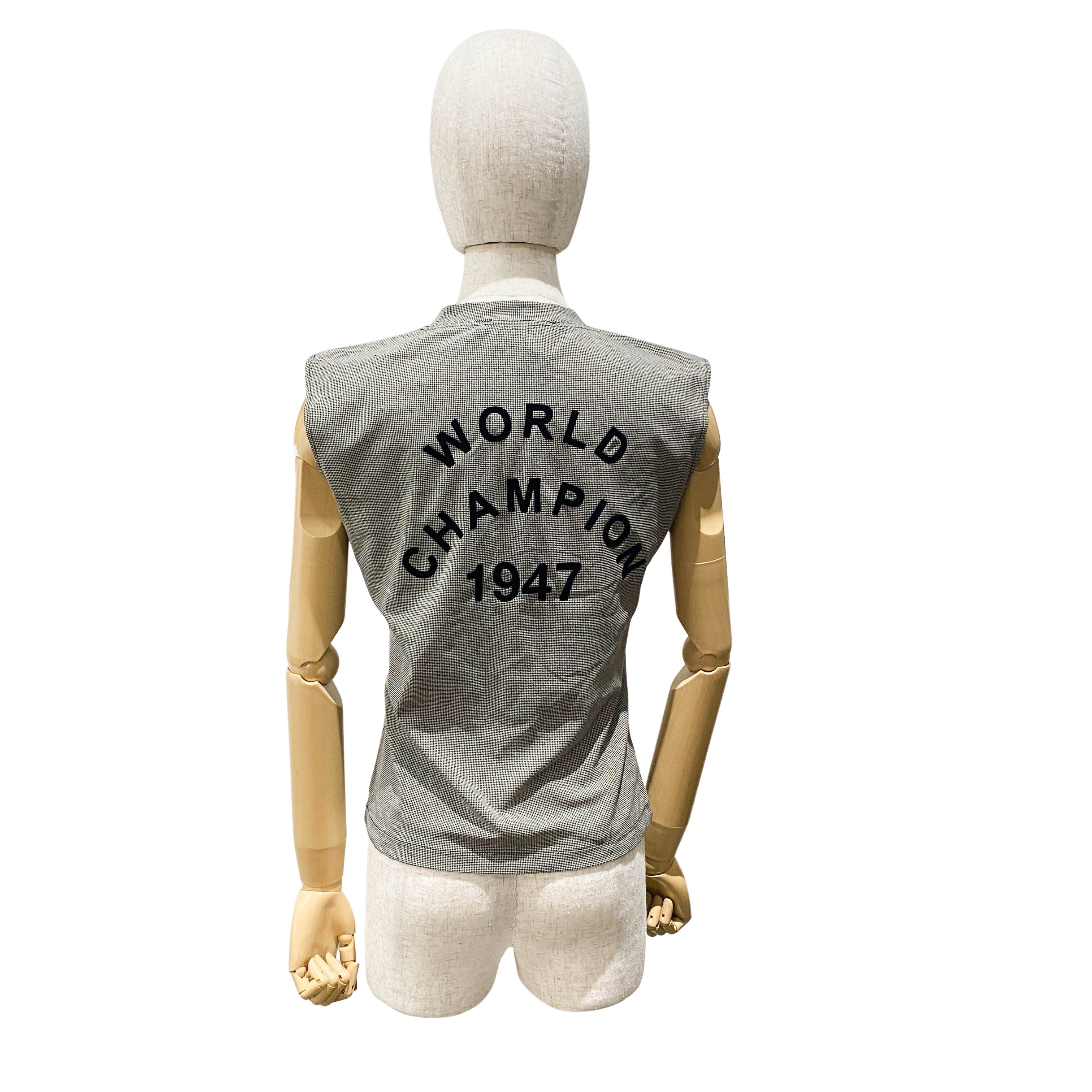 J'adore Logo Houndstooth Pattern Tank Top