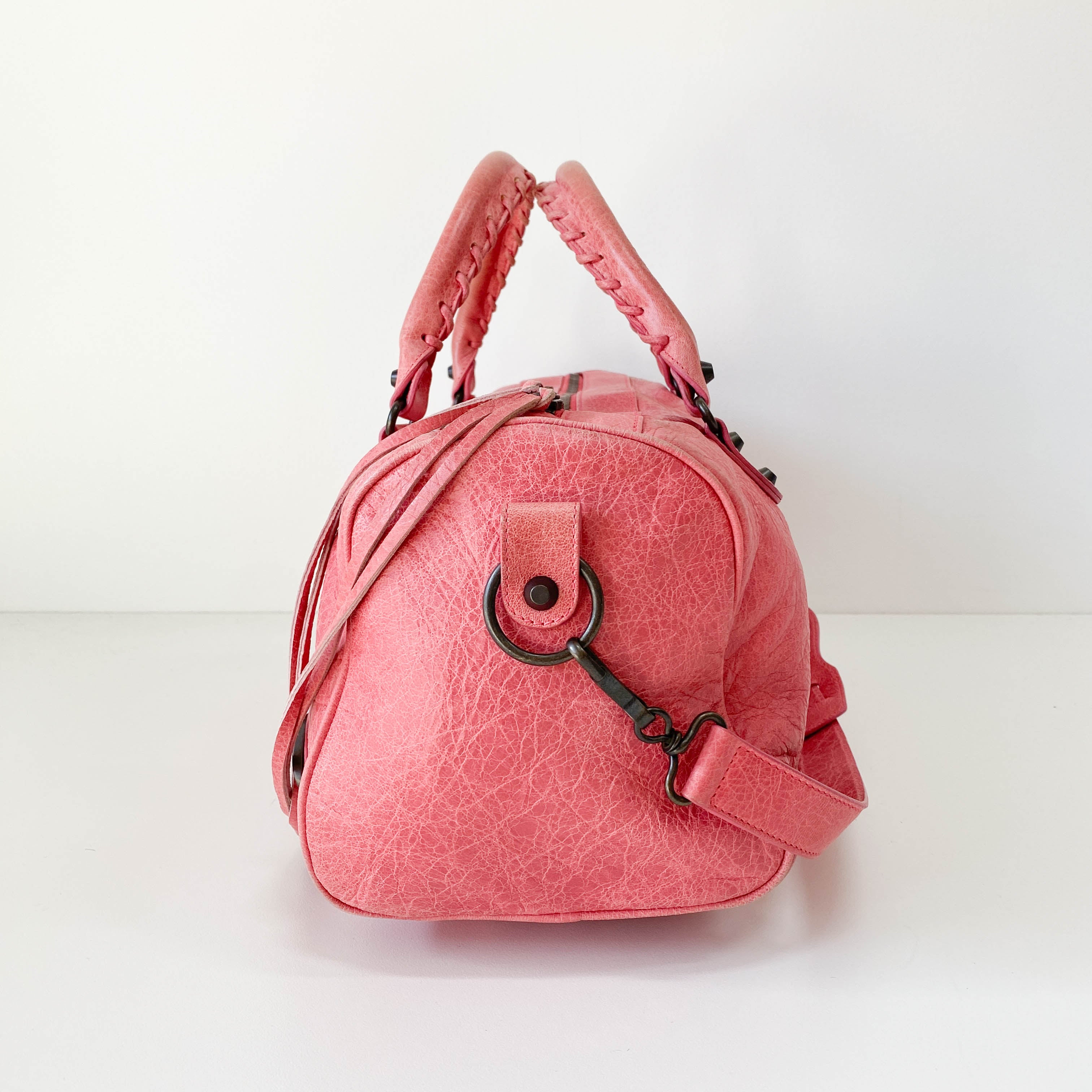Motocross Twiggy Pink Leather Shoulder Bag