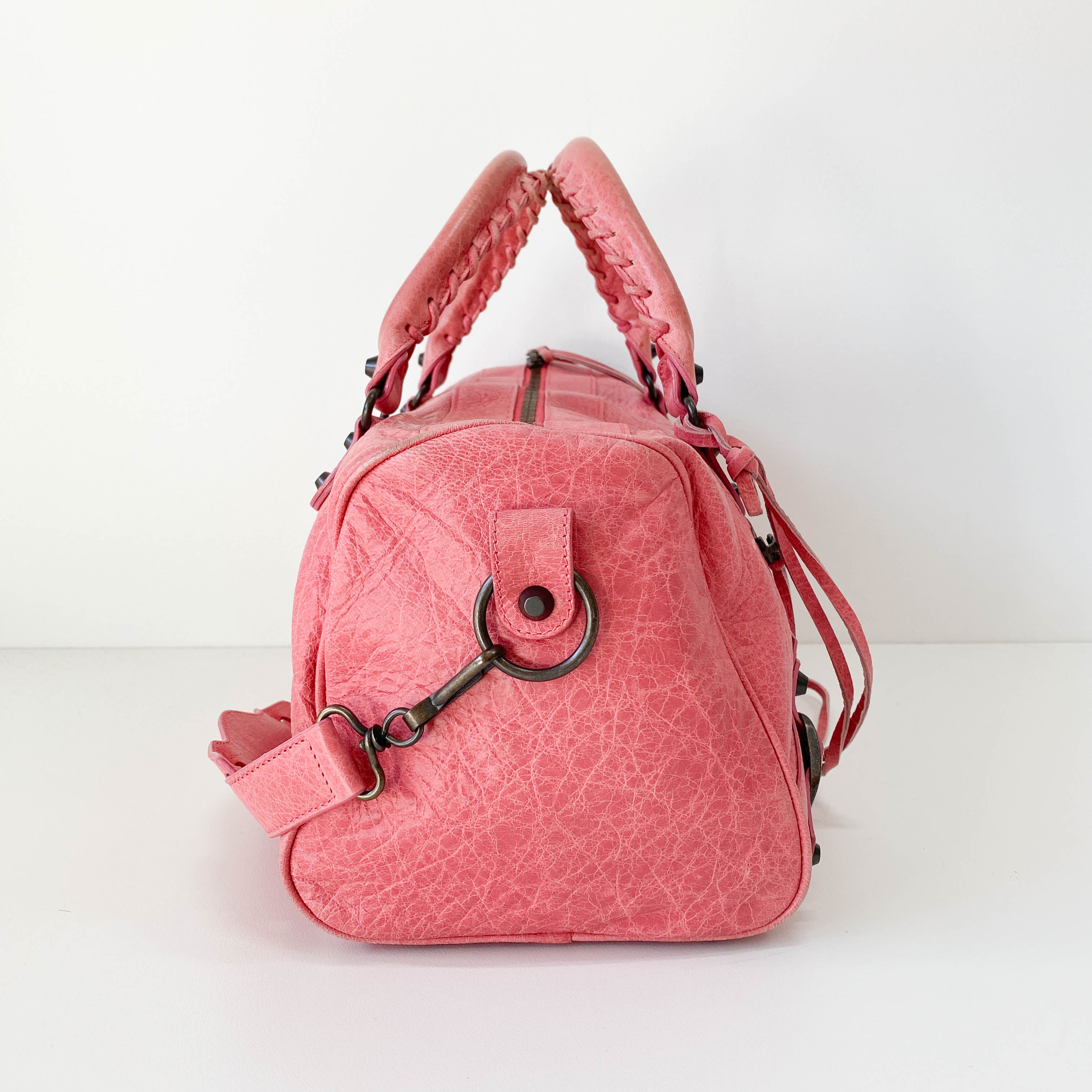 Motocross Twiggy Pink Leather Shoulder Bag