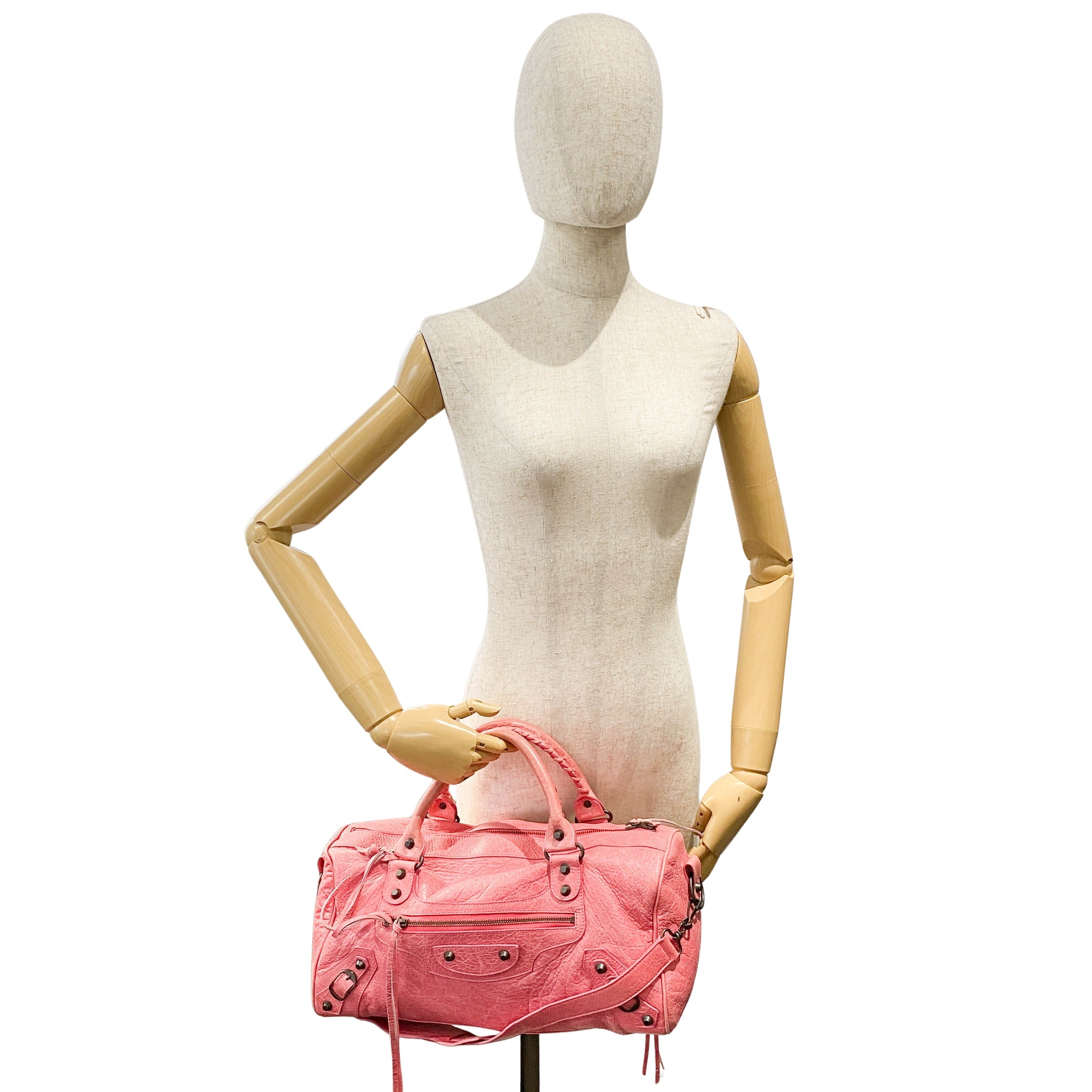 Motocross Twiggy Pink Leather Shoulder Bag