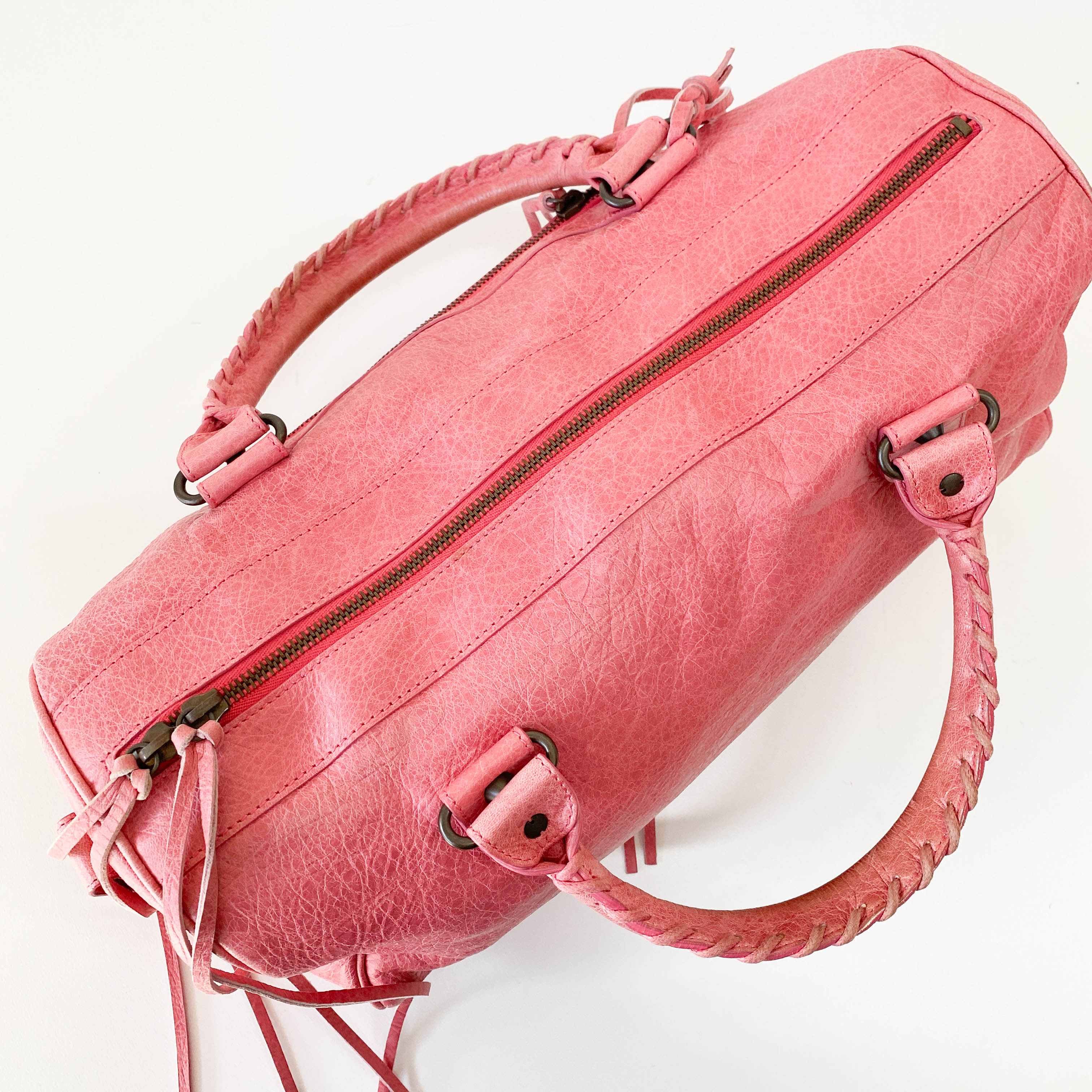 Motocross Twiggy Pink Leather Shoulder Bag