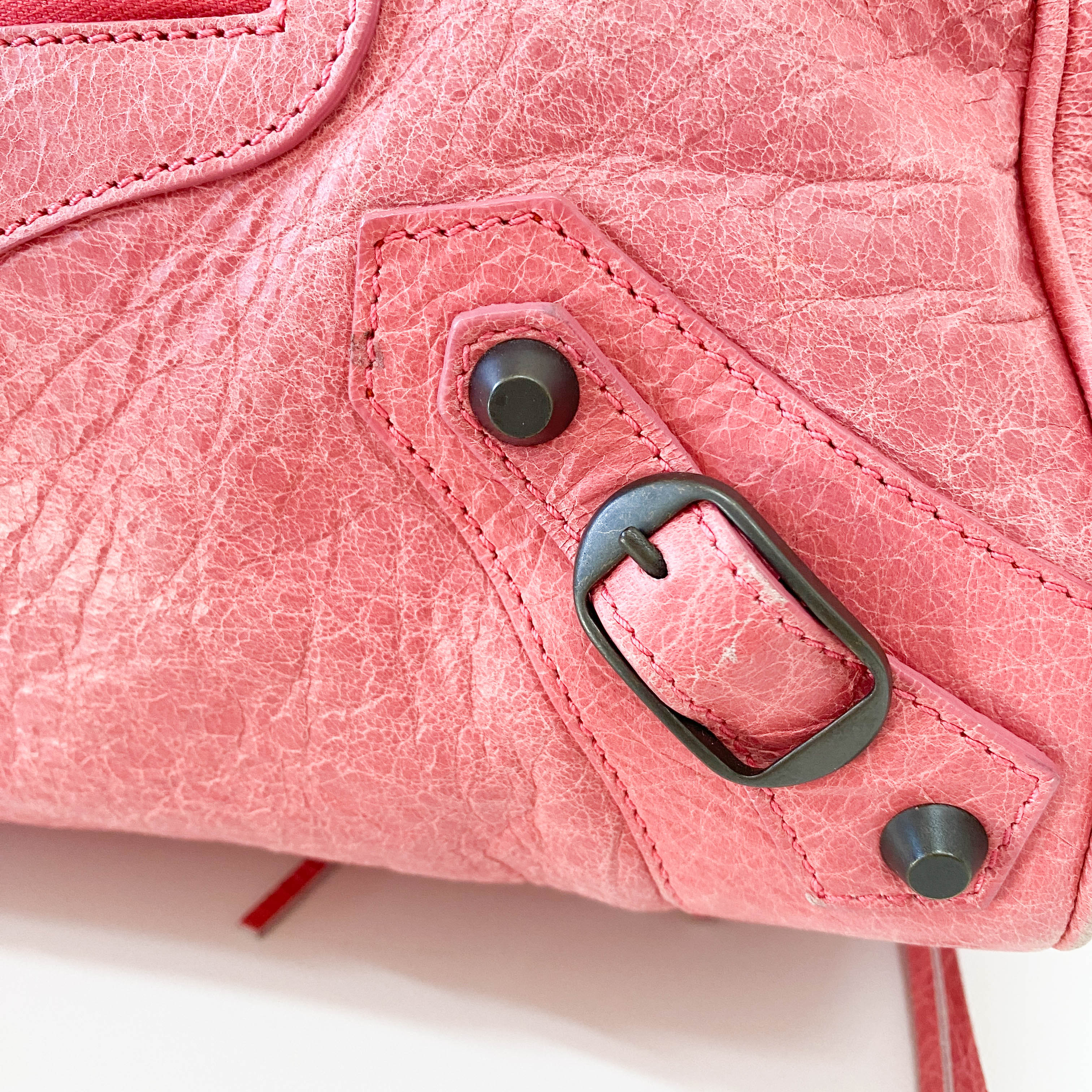 Motocross Twiggy Pink Leather Shoulder Bag