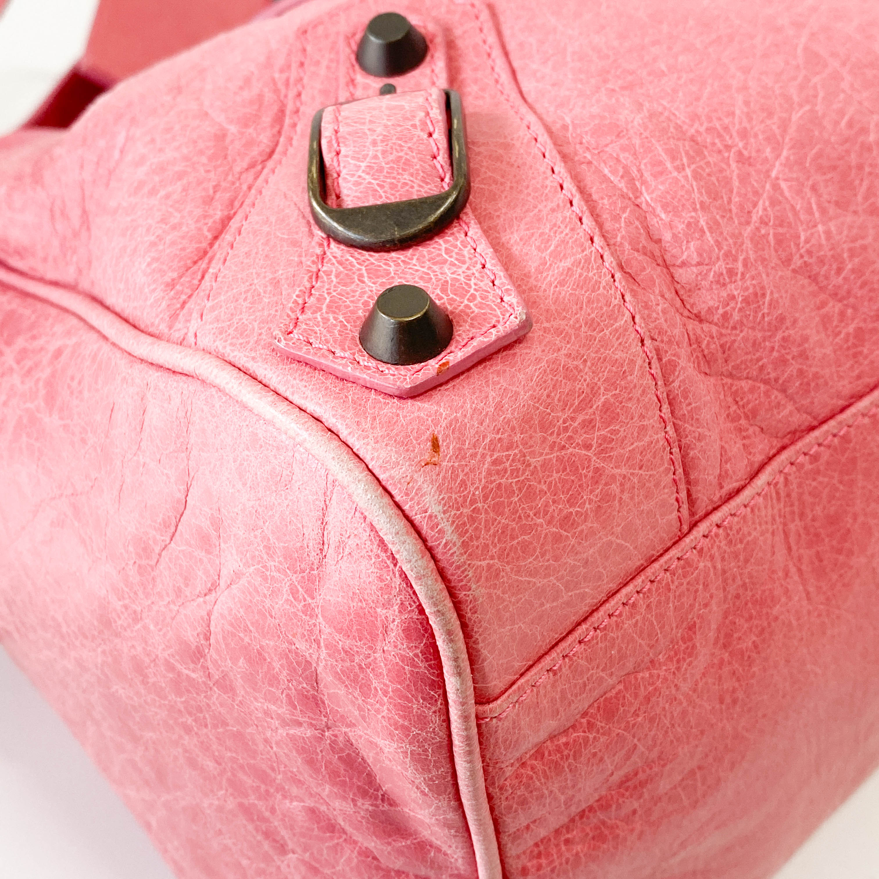 Motocross Twiggy Pink Leather Shoulder Bag