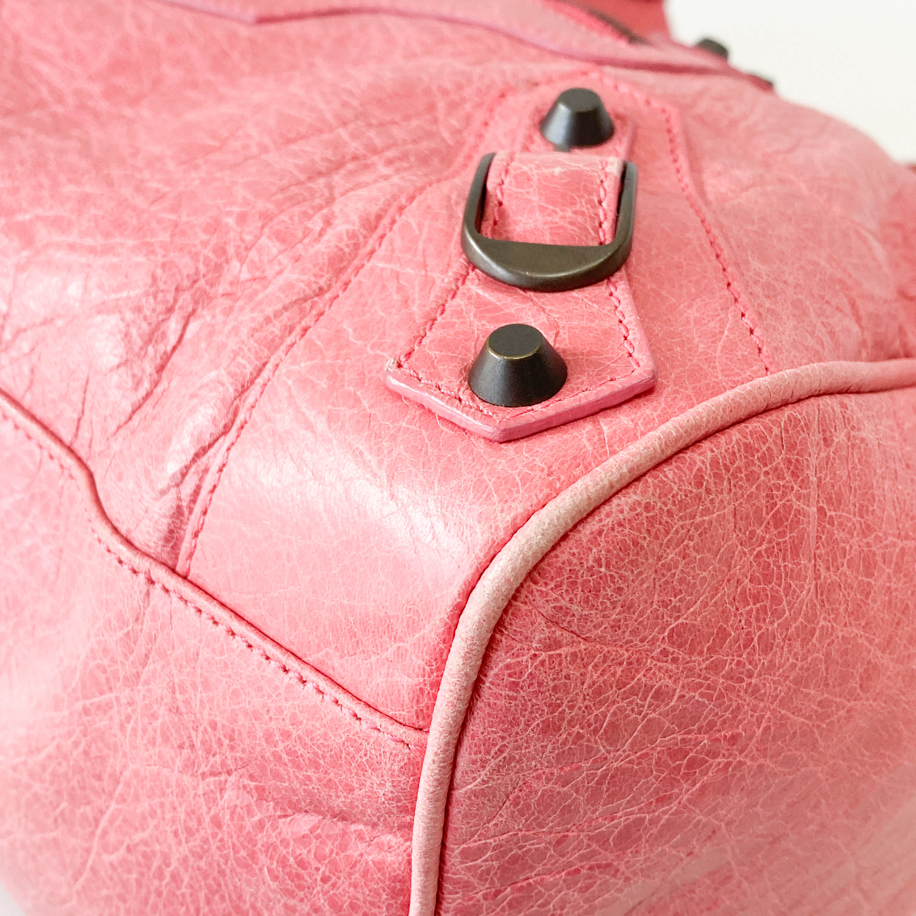 Motocross Twiggy Pink Leather Shoulder Bag