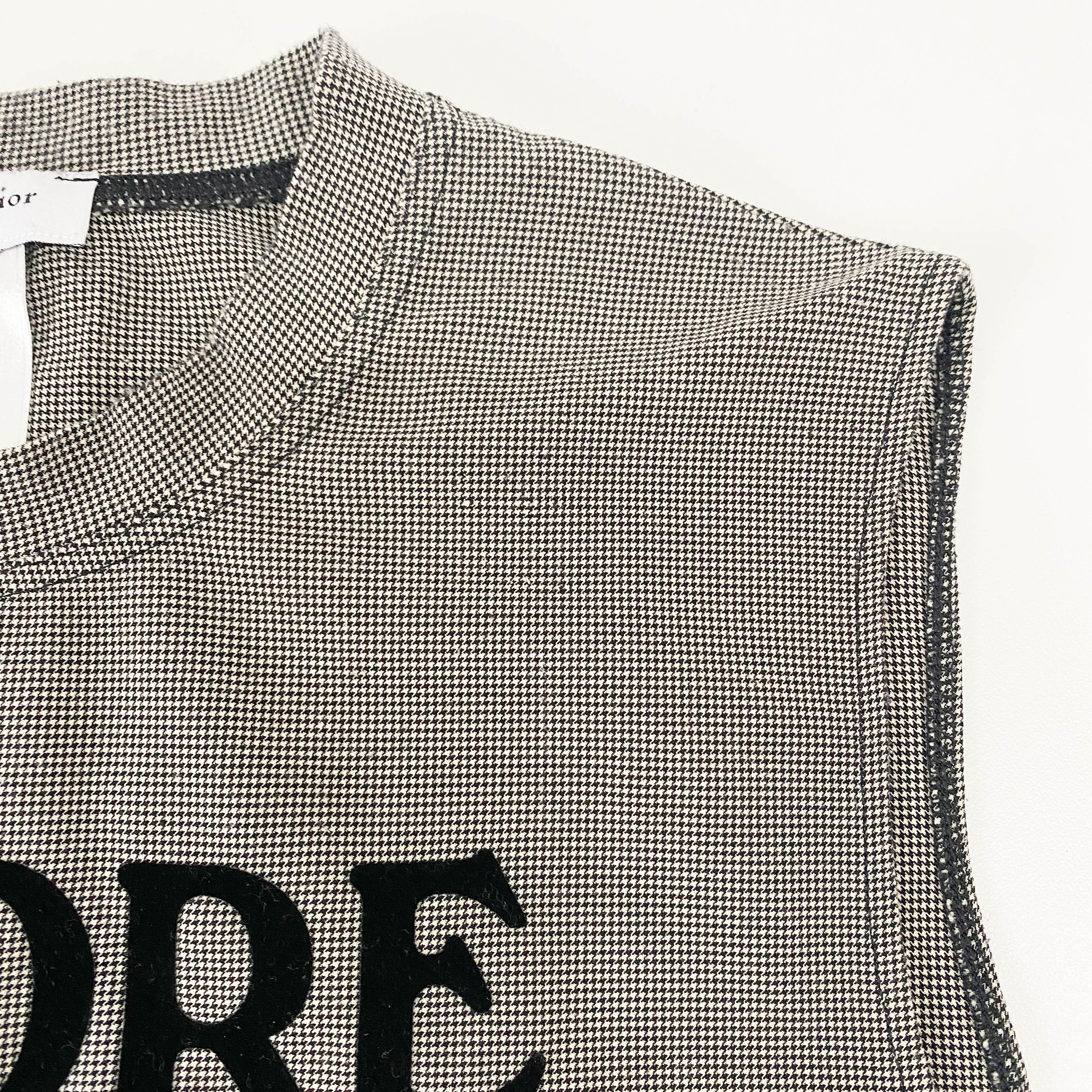 J'adore Logo Houndstooth Pattern Tank Top