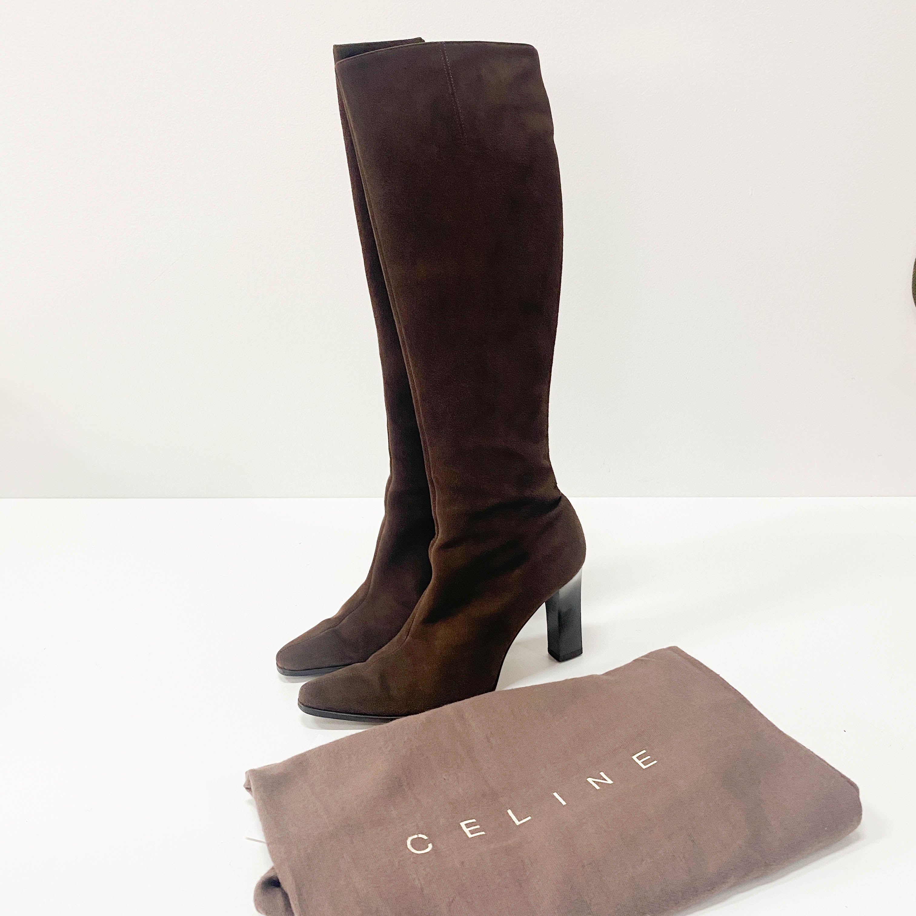 Size 37 Brown Suede Knee-High Boots
