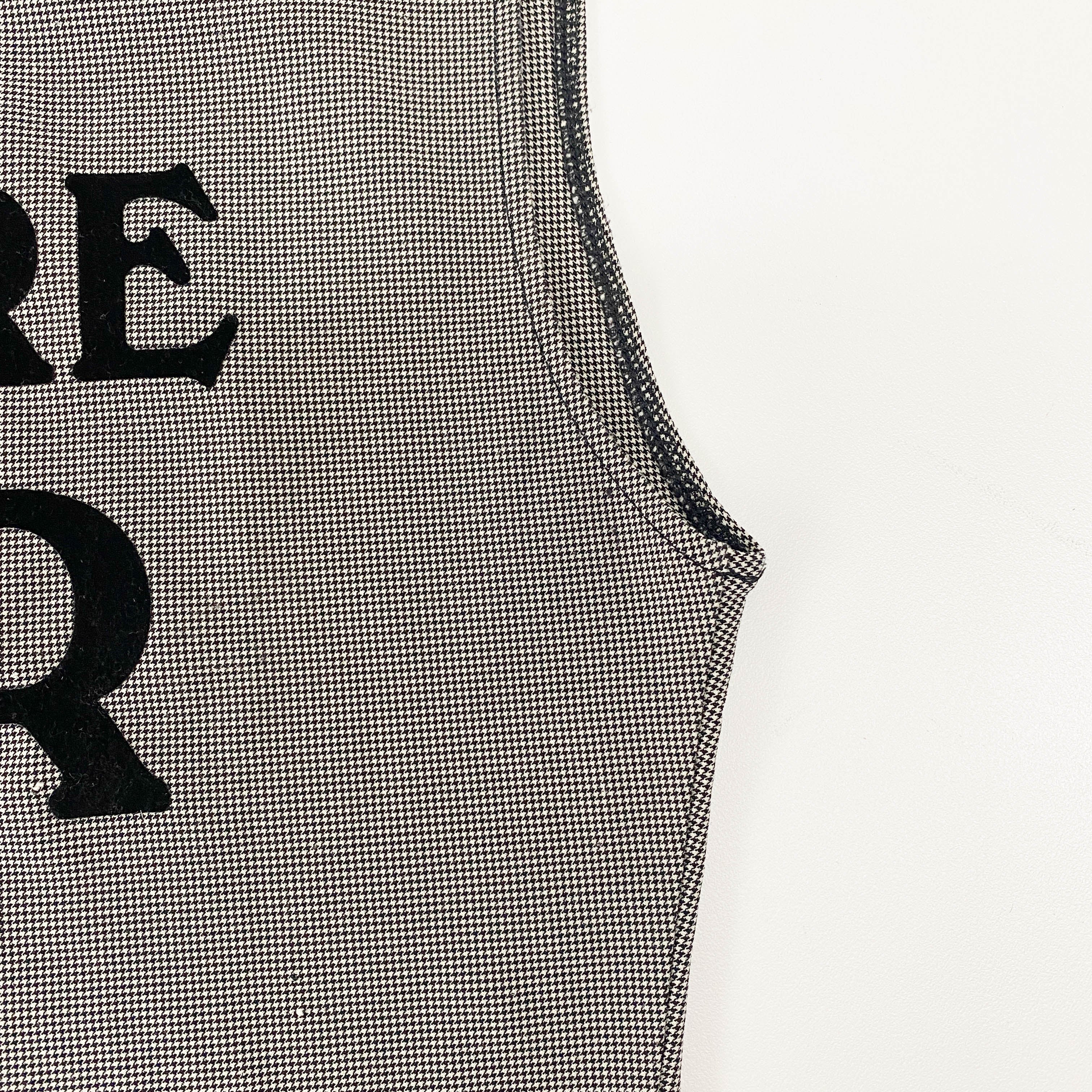 J'adore Logo Houndstooth Pattern Tank Top