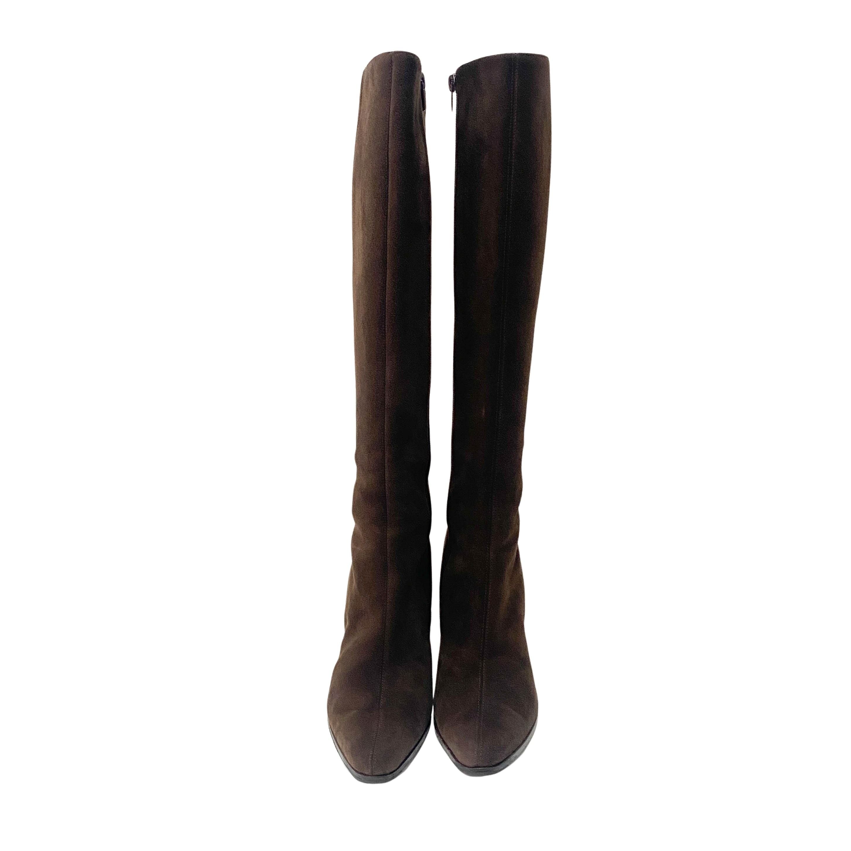 Size 37 Brown Suede Knee-High Boots