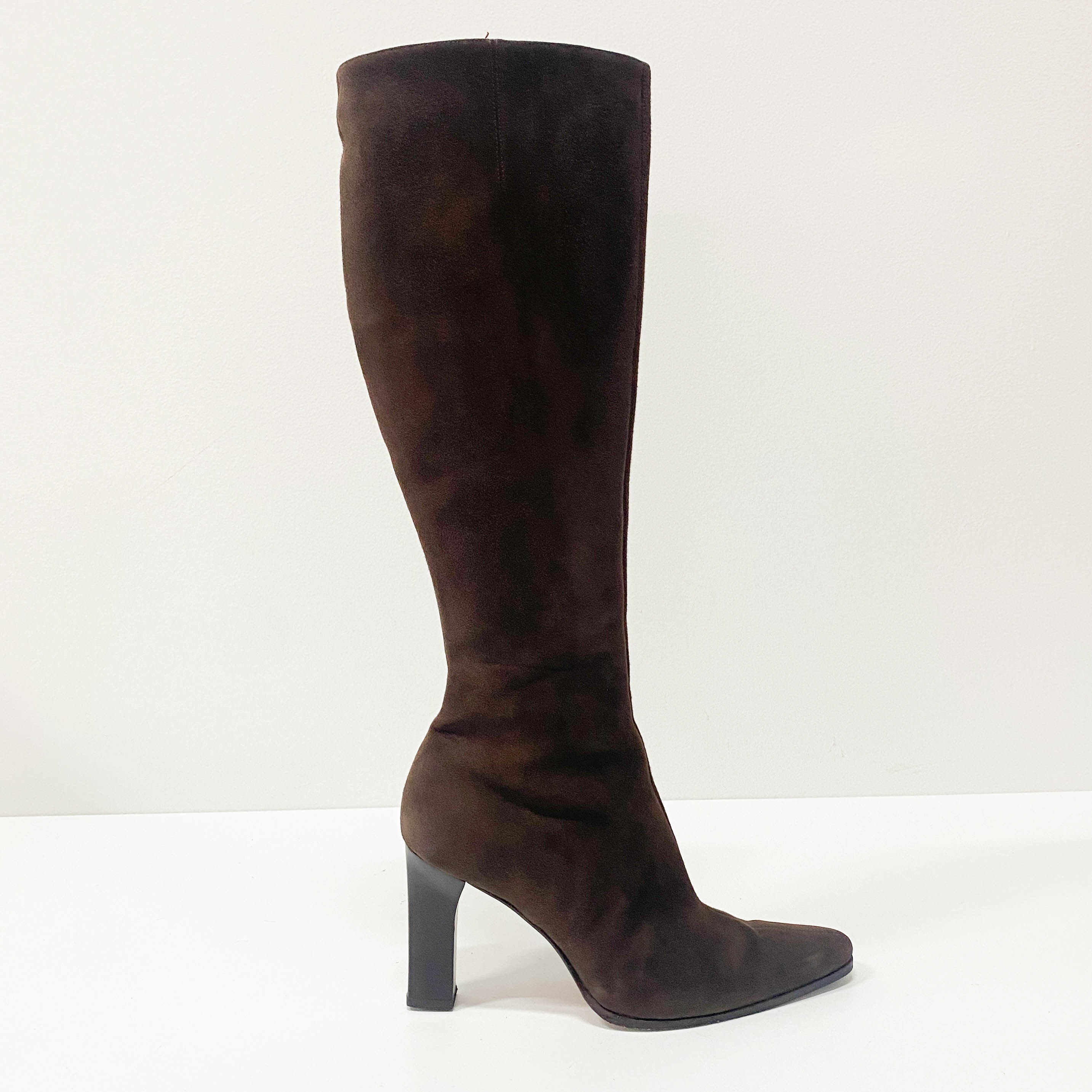 Size 37 Brown Suede Knee-High Boots