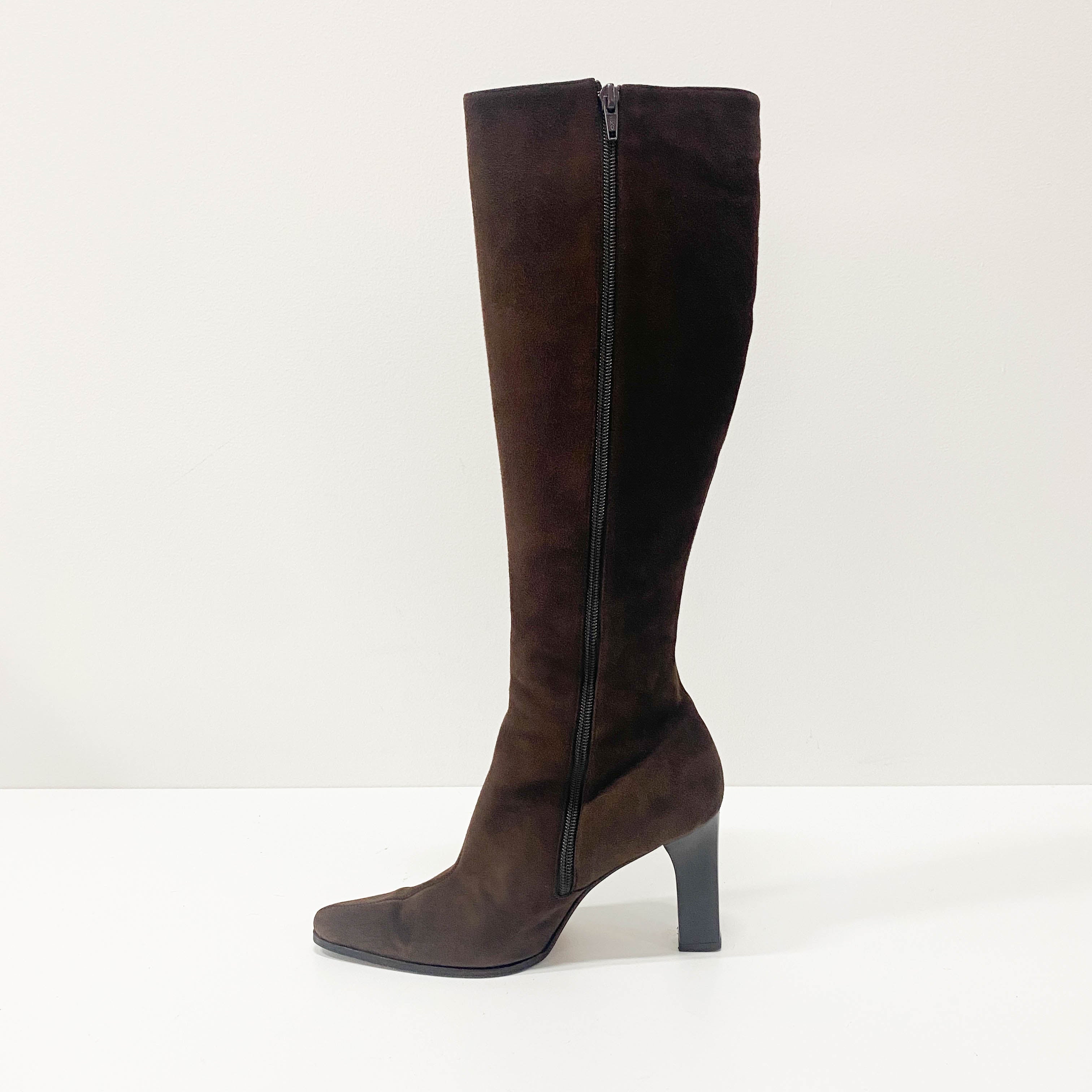 Size 37 Brown Suede Knee-High Boots
