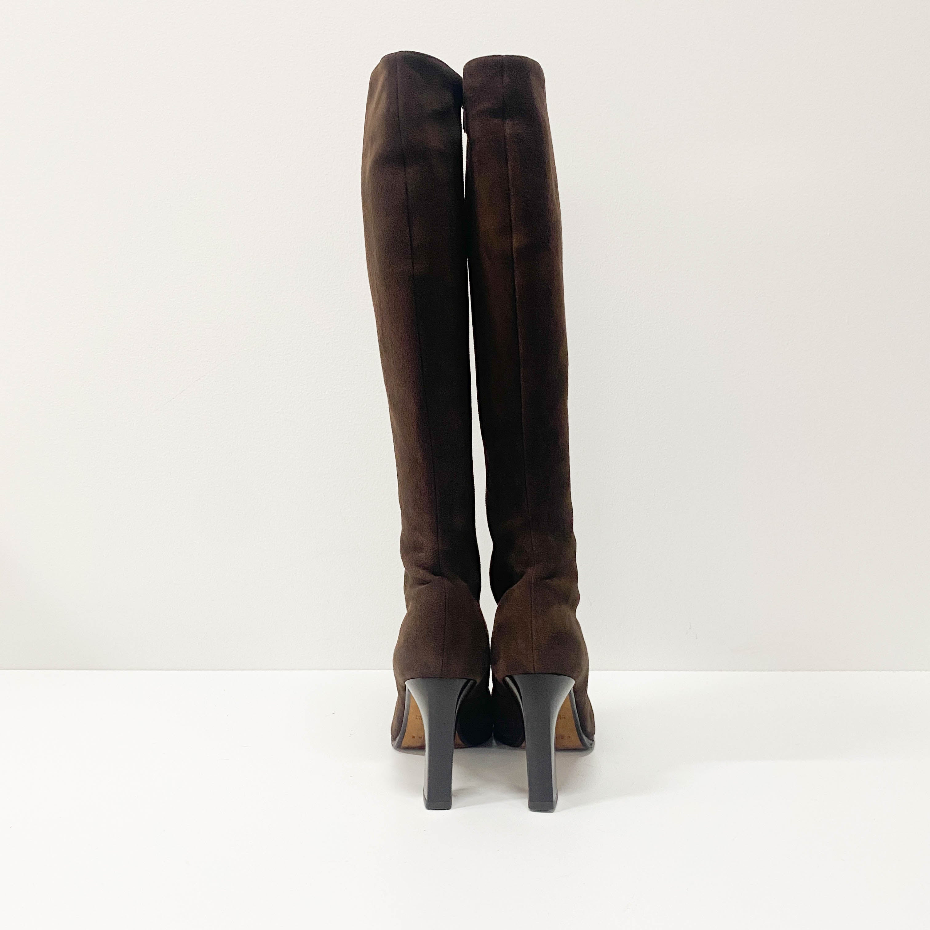 Size 37 Brown Suede Knee-High Boots
