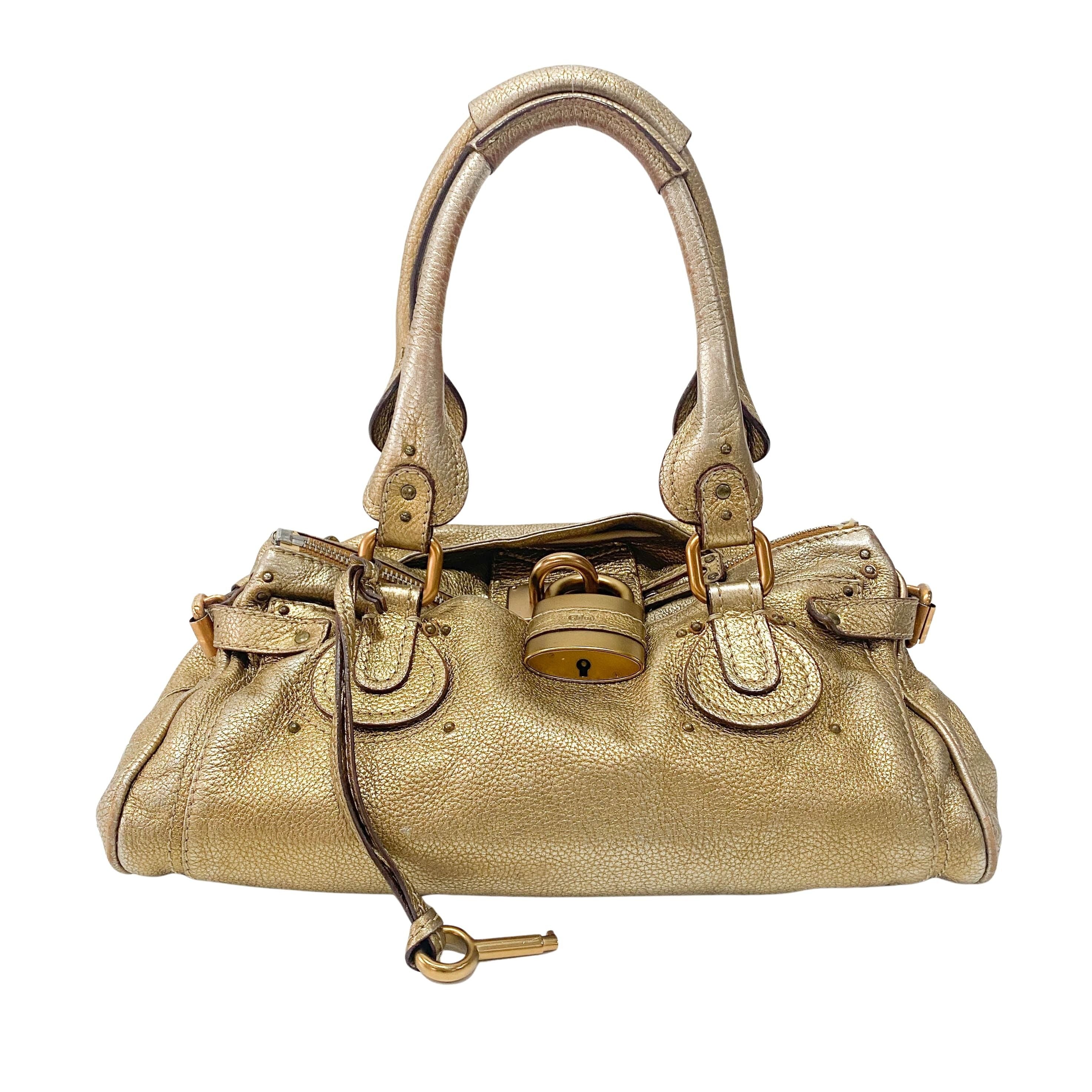 Paddington Metallic Gold Leather Bag