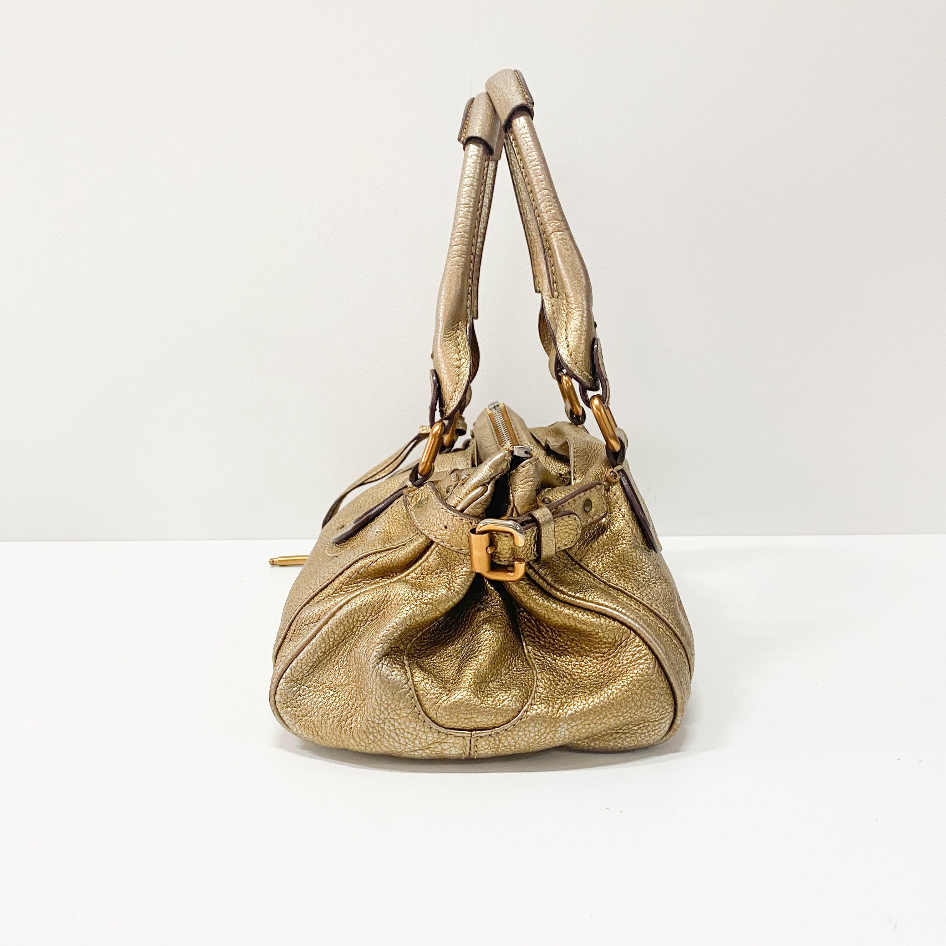 Paddington Metallic Gold Leather Bag