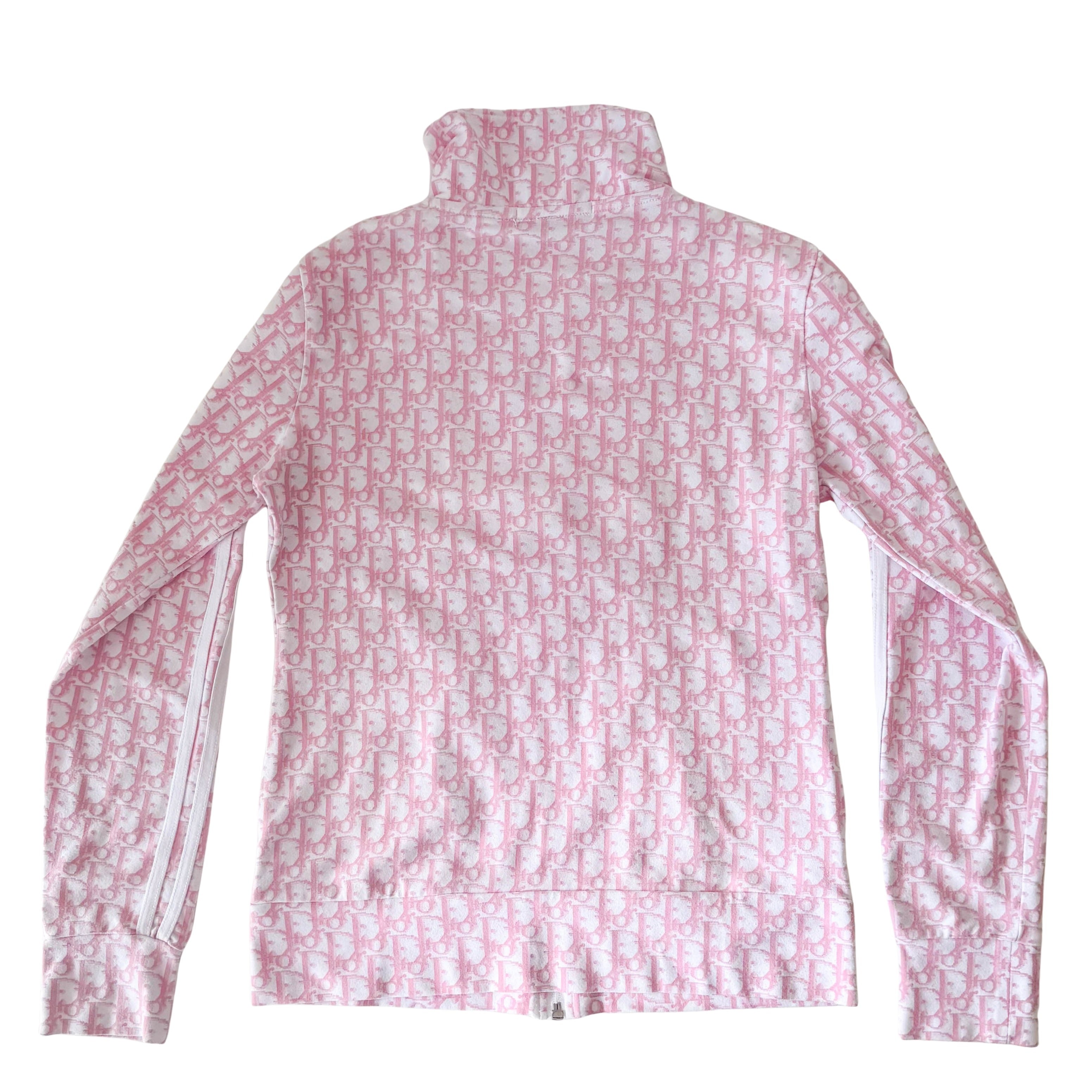 Pink Dior Oblique Cotton Zip-up Sweatshirt