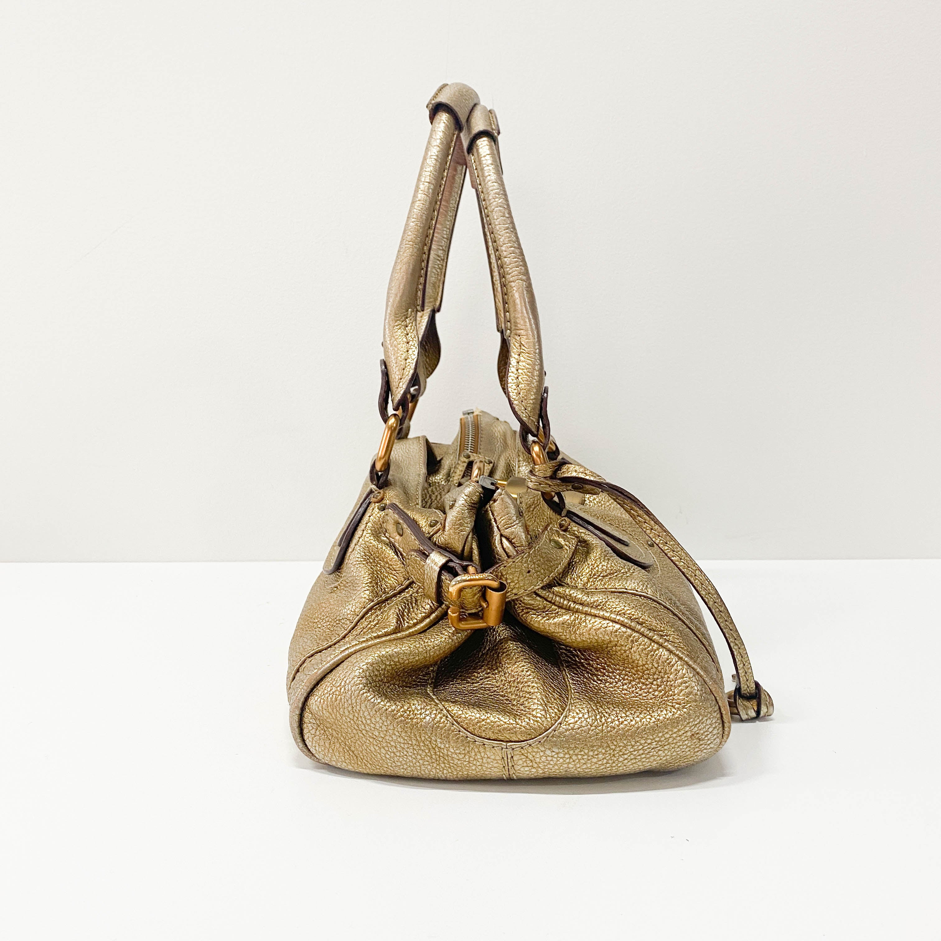 Paddington Metallic Gold Leather Bag