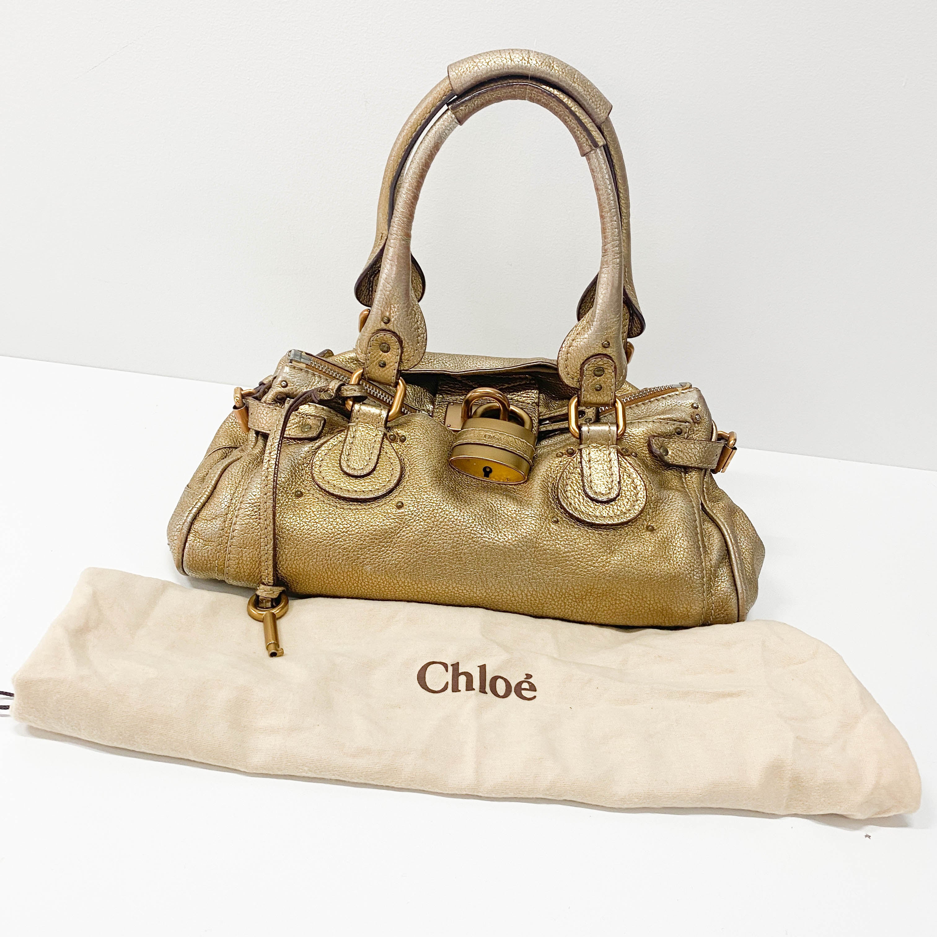 Paddington Metallic Gold Leather Bag