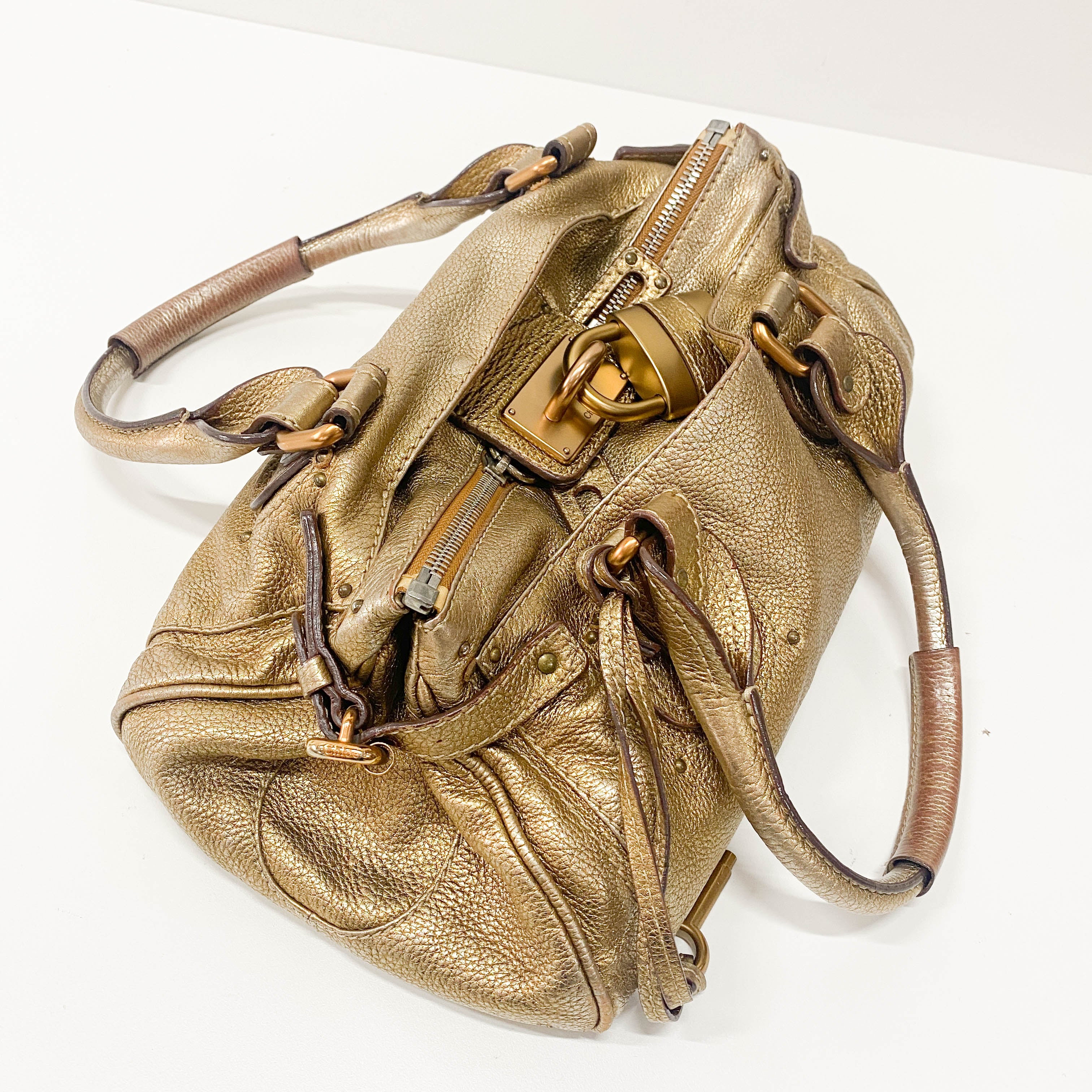Paddington Metallic Gold Leather Bag