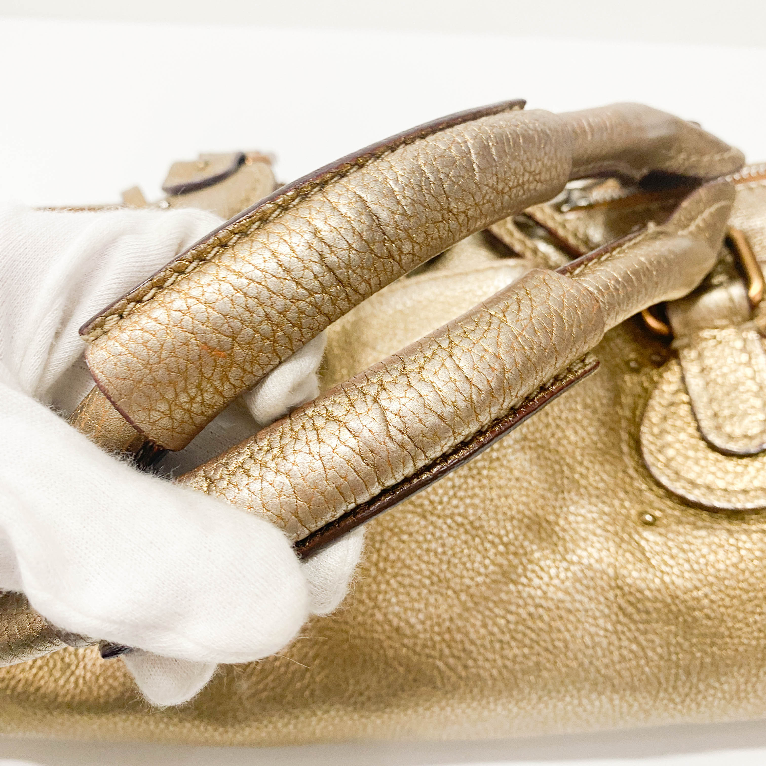 Paddington Metallic Gold Leather Bag