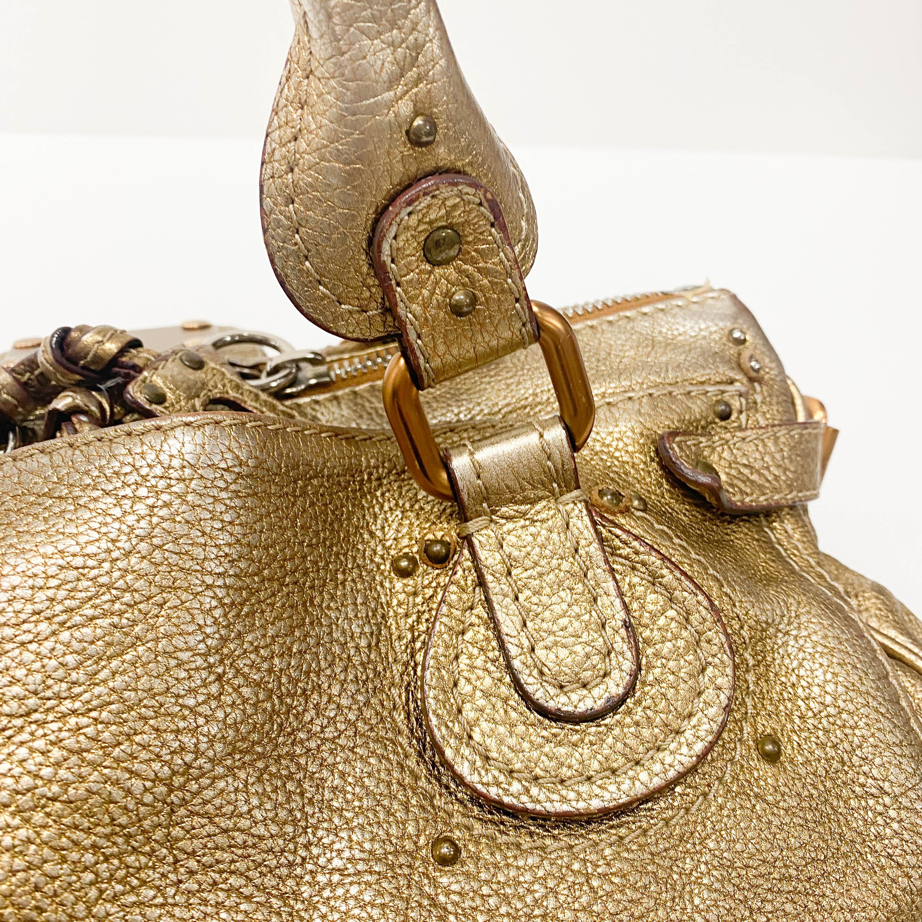 Paddington Metallic Gold Leather Bag