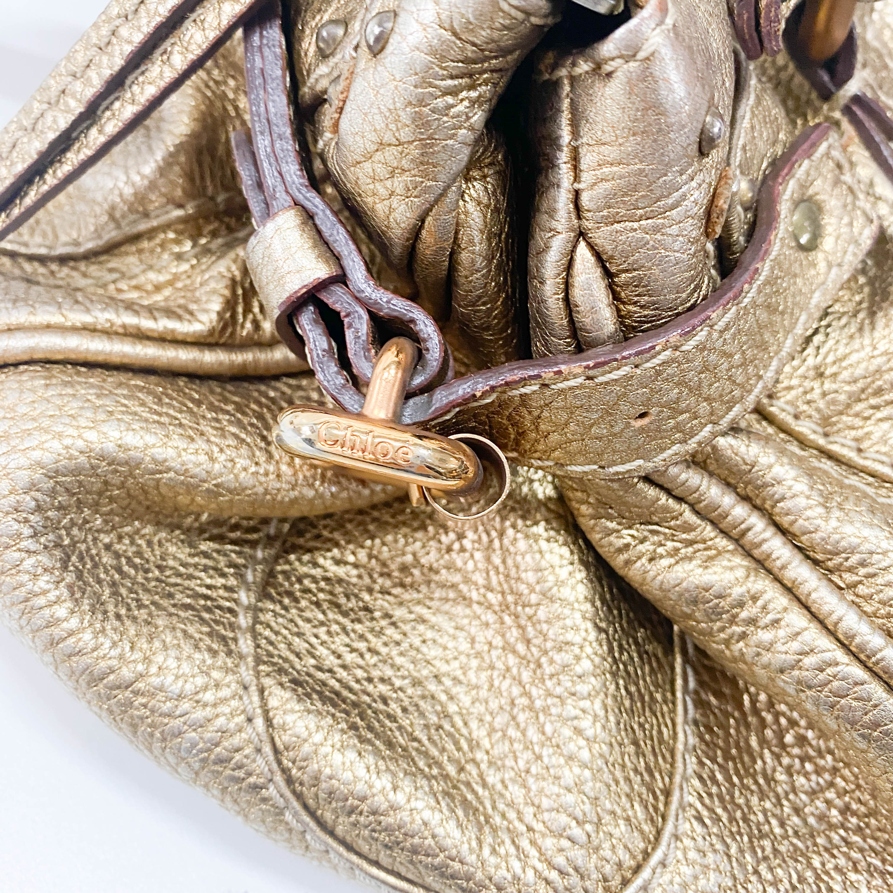 Paddington Metallic Gold Leather Bag
