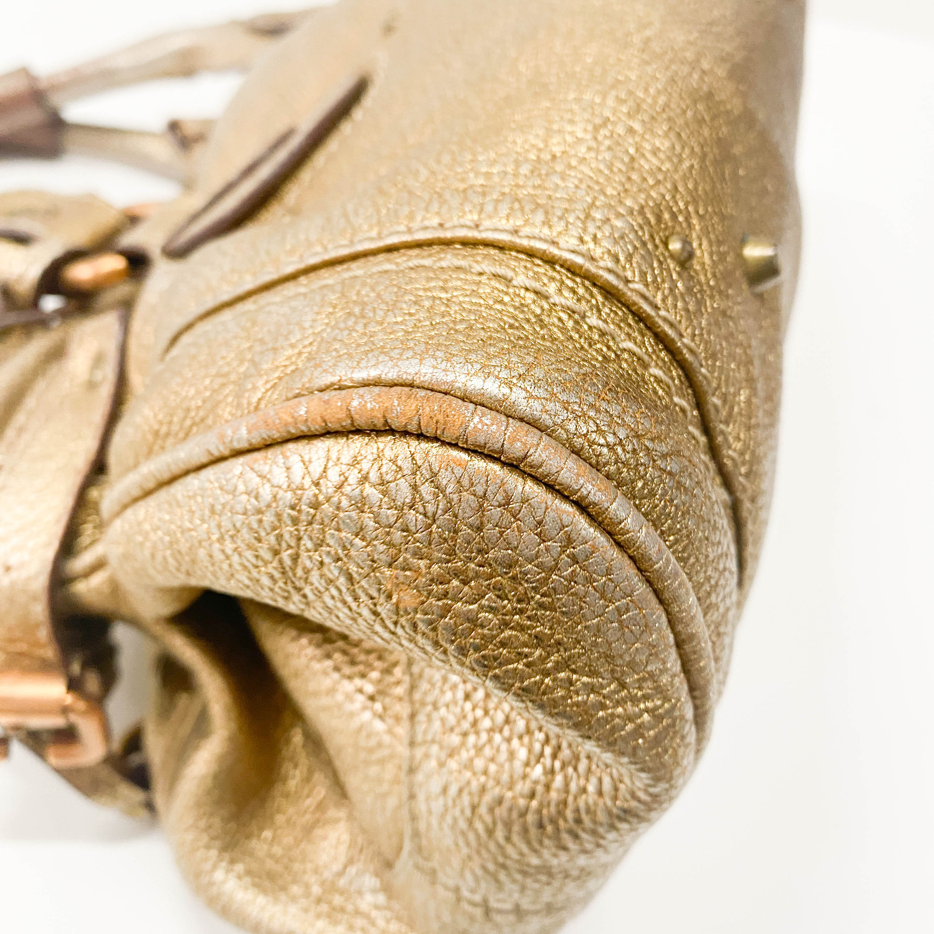 Paddington Metallic Gold Leather Bag