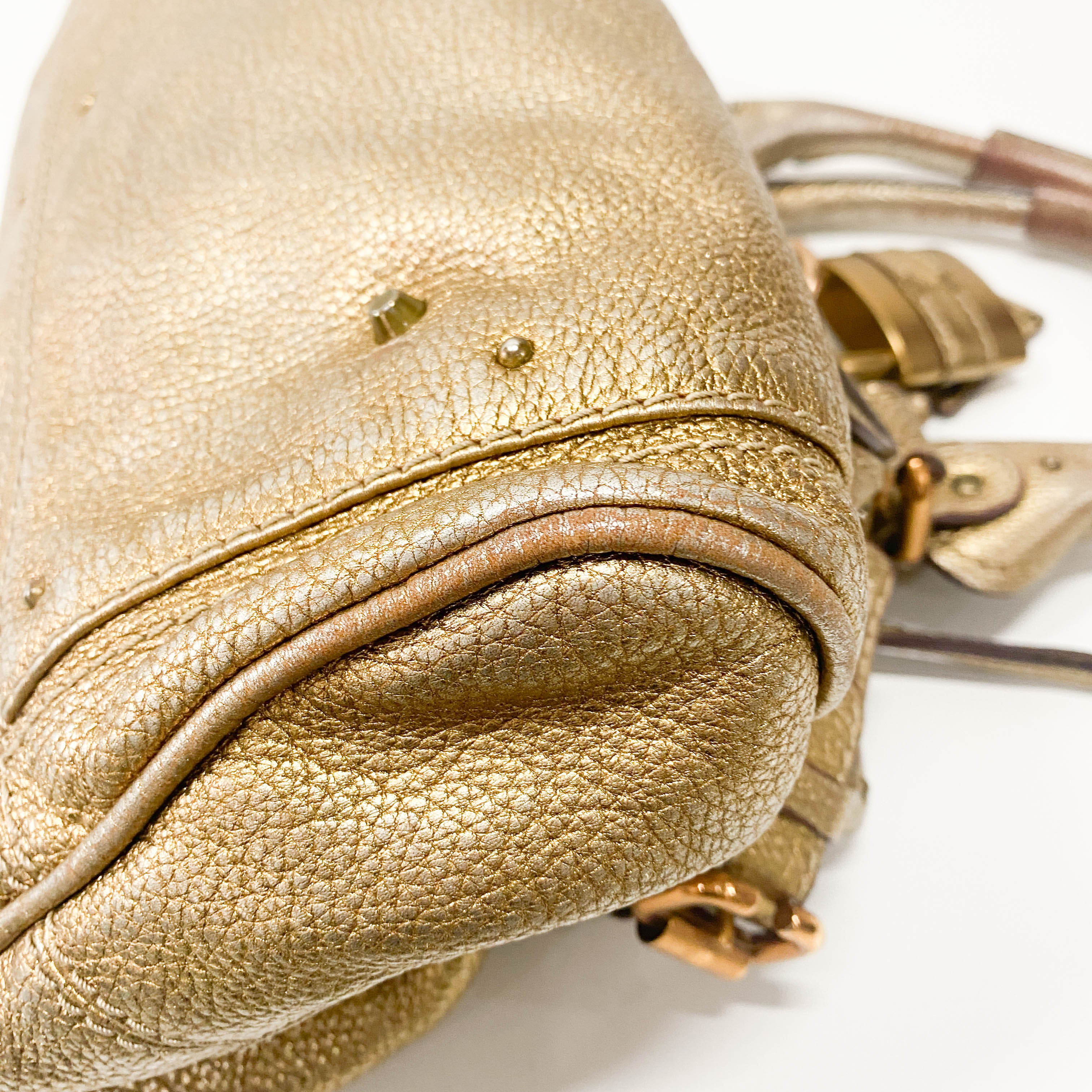 Paddington Metallic Gold Leather Bag