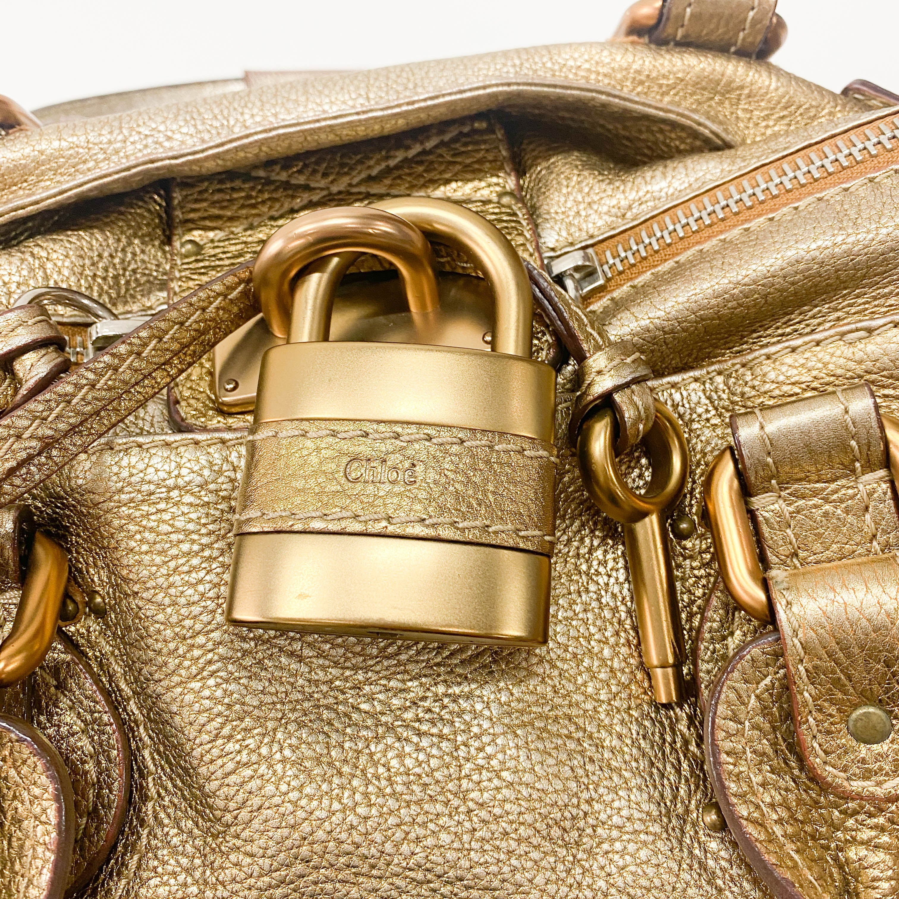 Paddington Metallic Gold Leather Bag