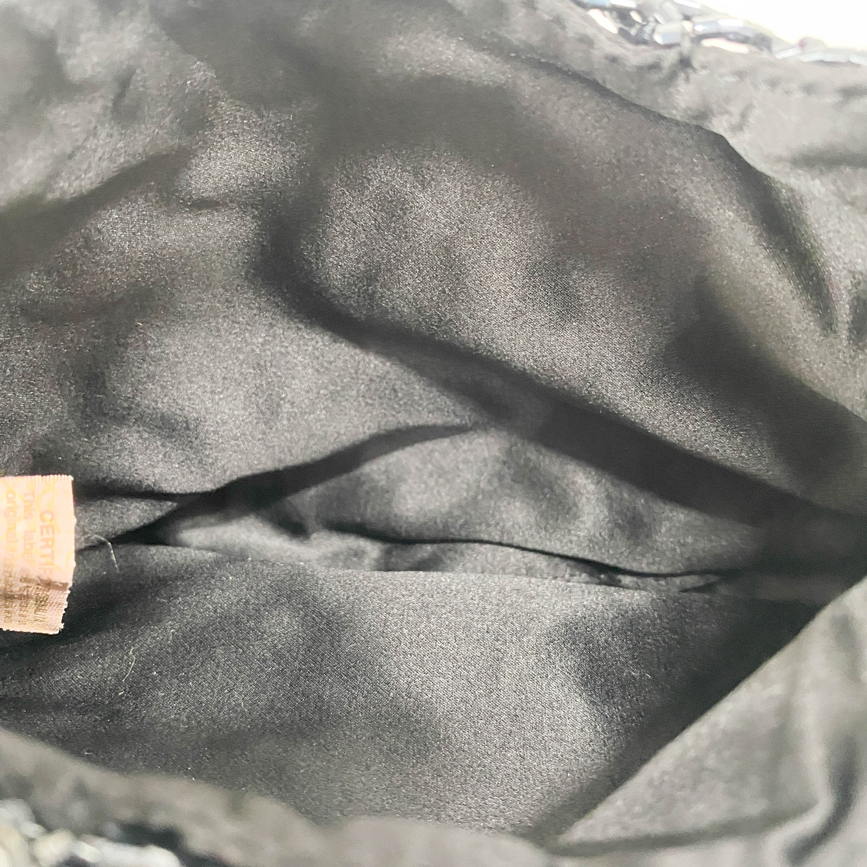 Mini Black Satin and Beads Handbag