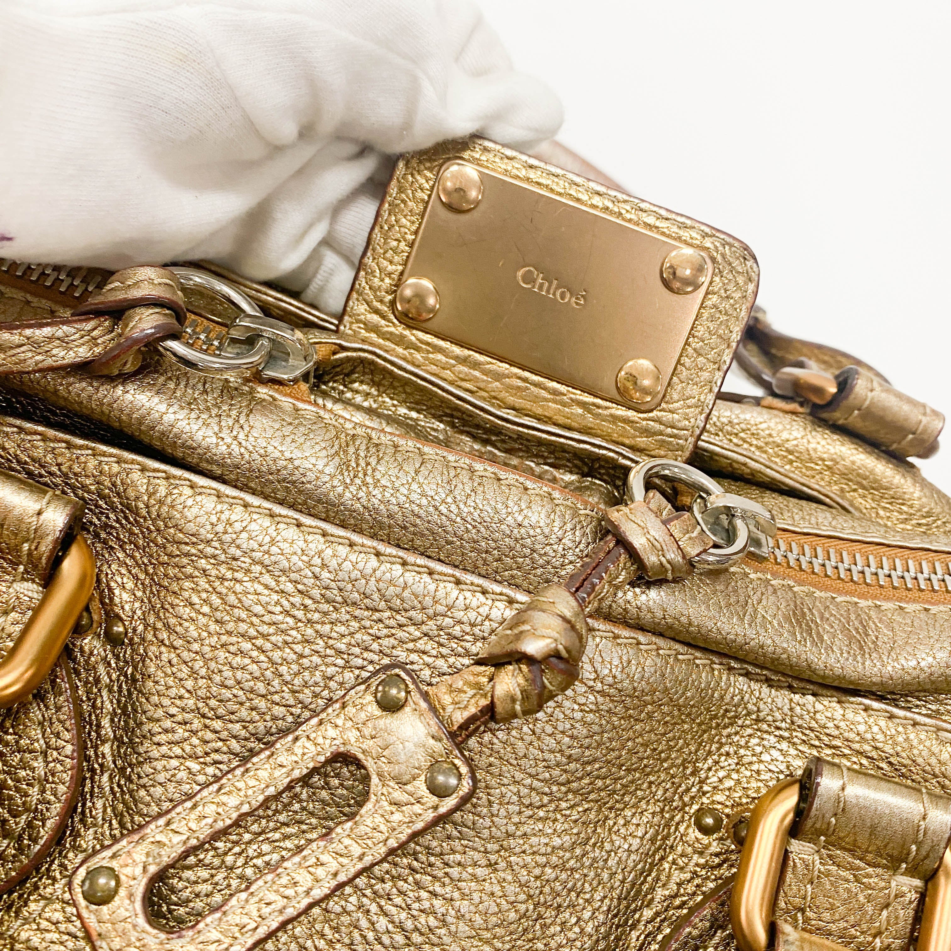 Paddington Metallic Gold Leather Bag