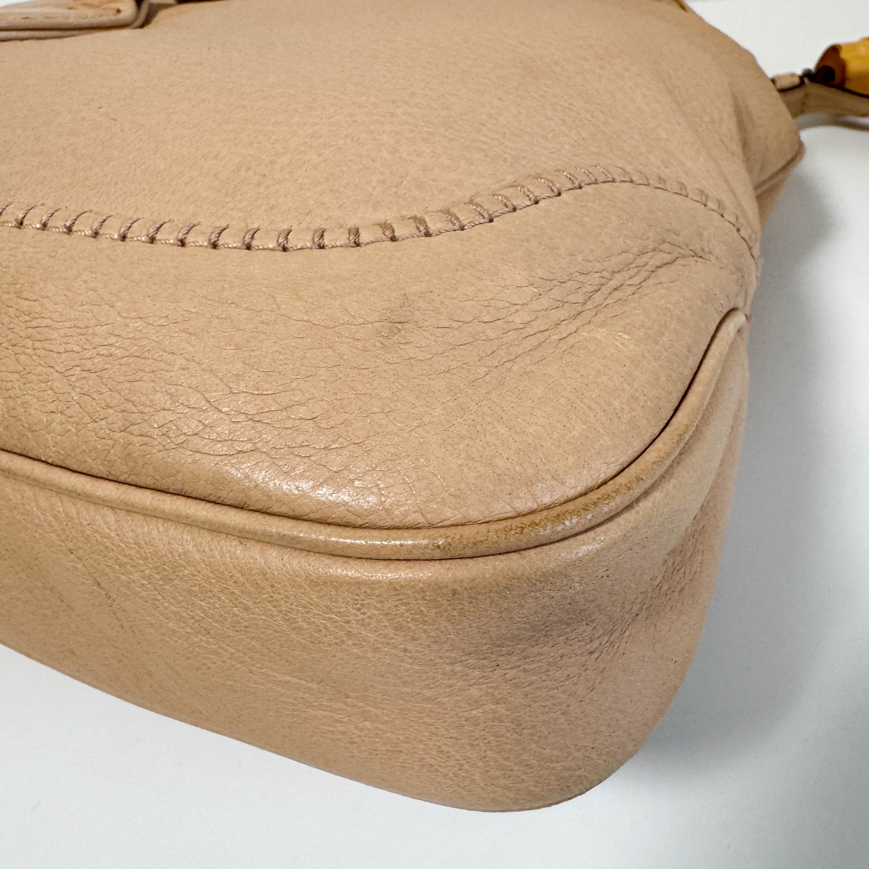 Jackie 1961 Beige Leather Tussel Shoulder Bag
