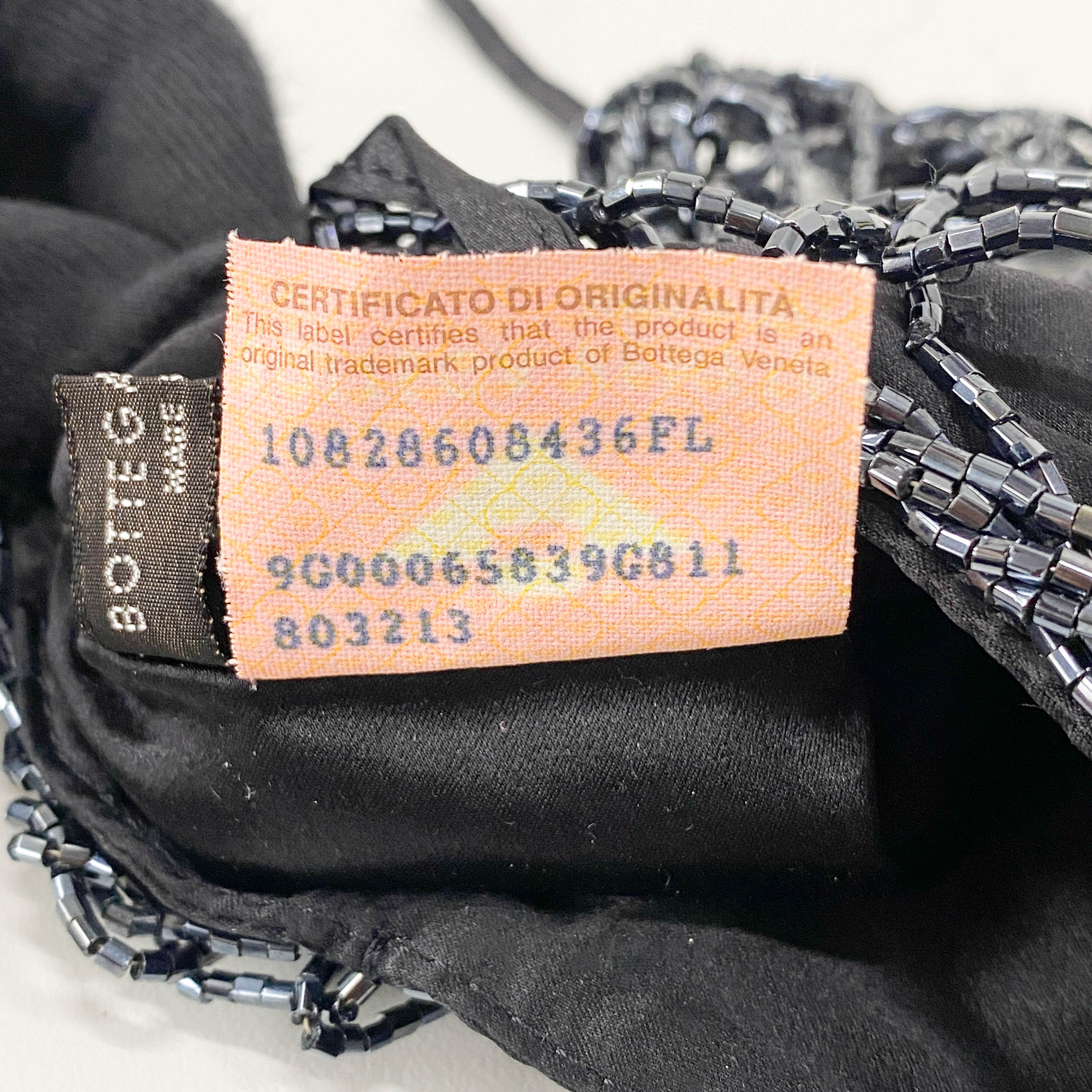 Mini Black Satin and Beads Handbag