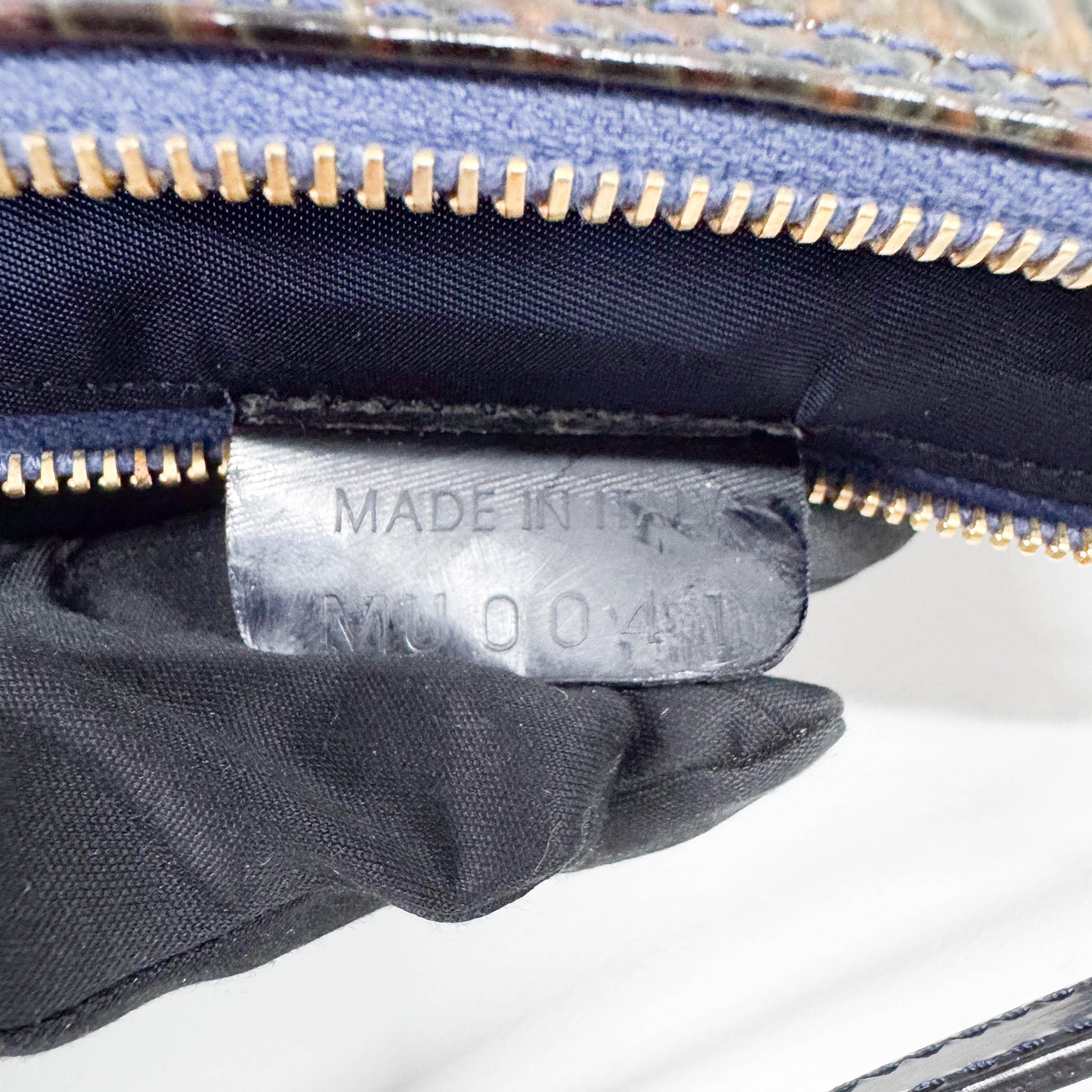 Mini Saddle Crocodile Embossed Leather Shoulder Bag