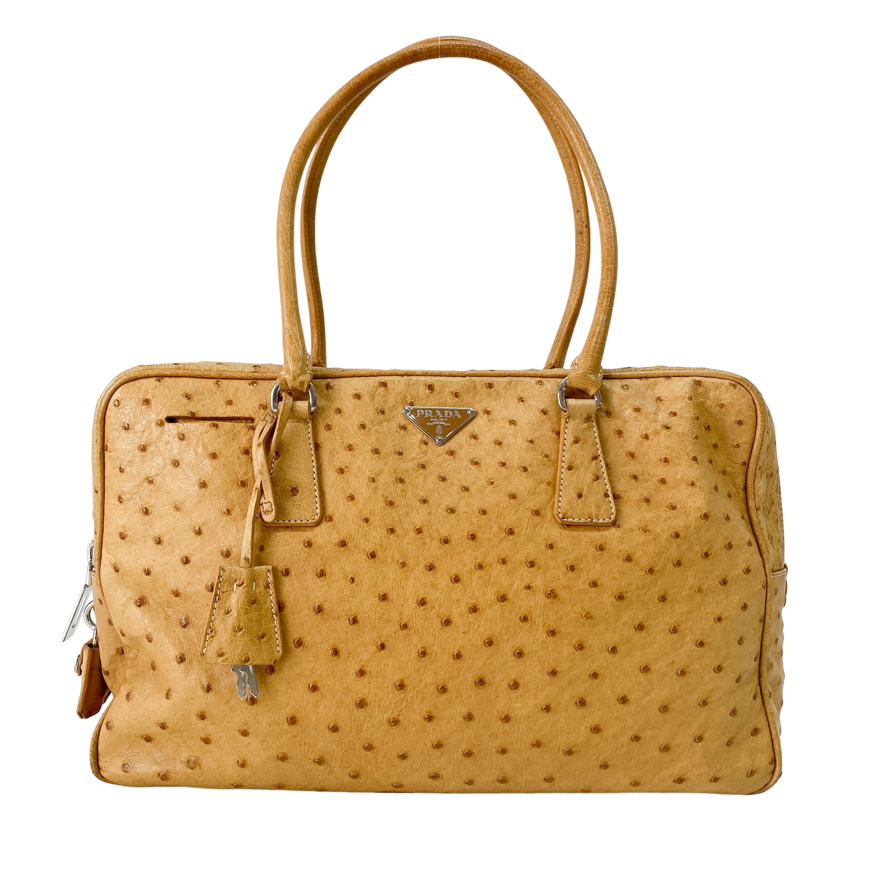 Light Brown Horizontal Leather Shoulder Bag