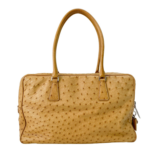 Light Brown Horizontal Leather Shoulder Bag