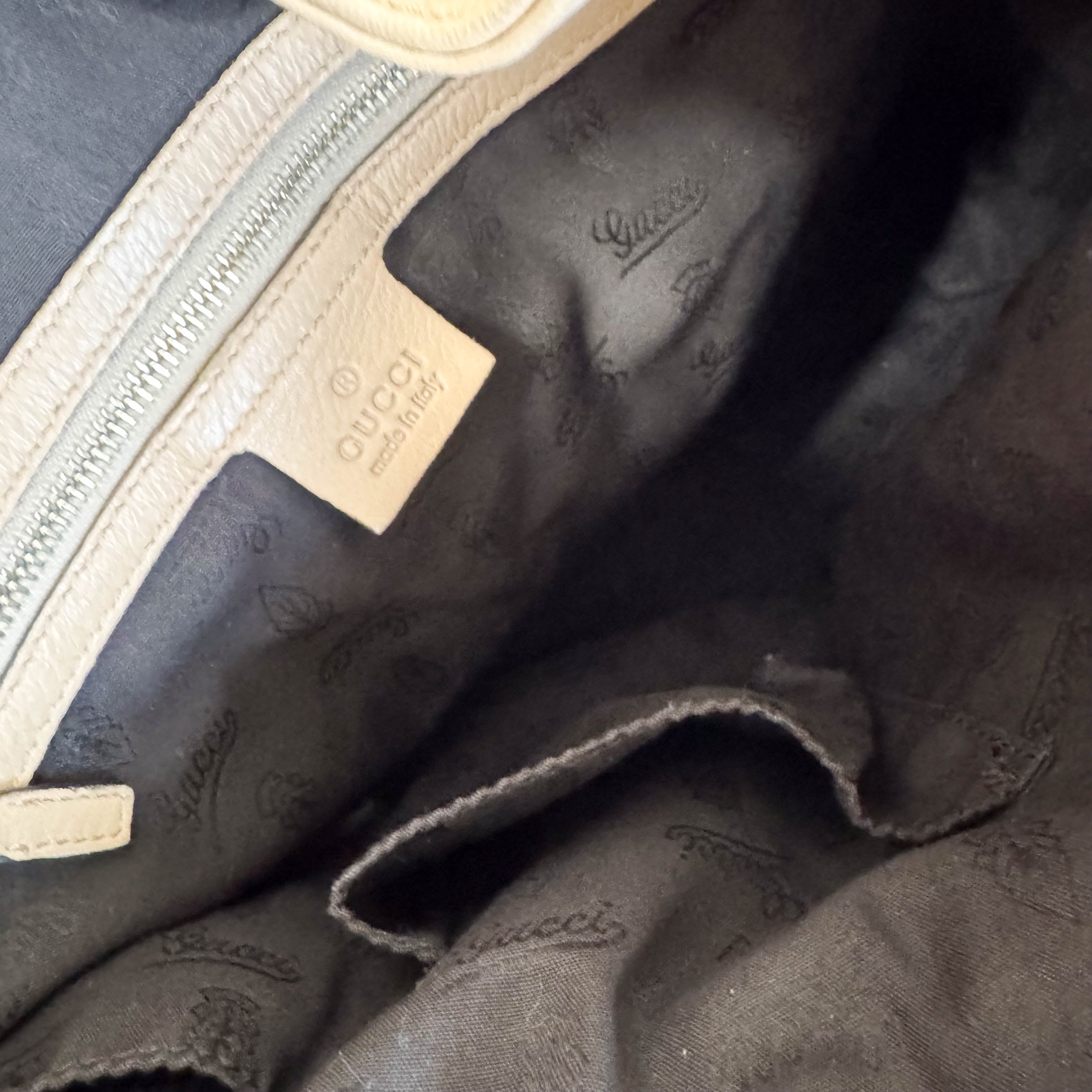 Jackie 1961 Beige Leather Tussel Shoulder Bag