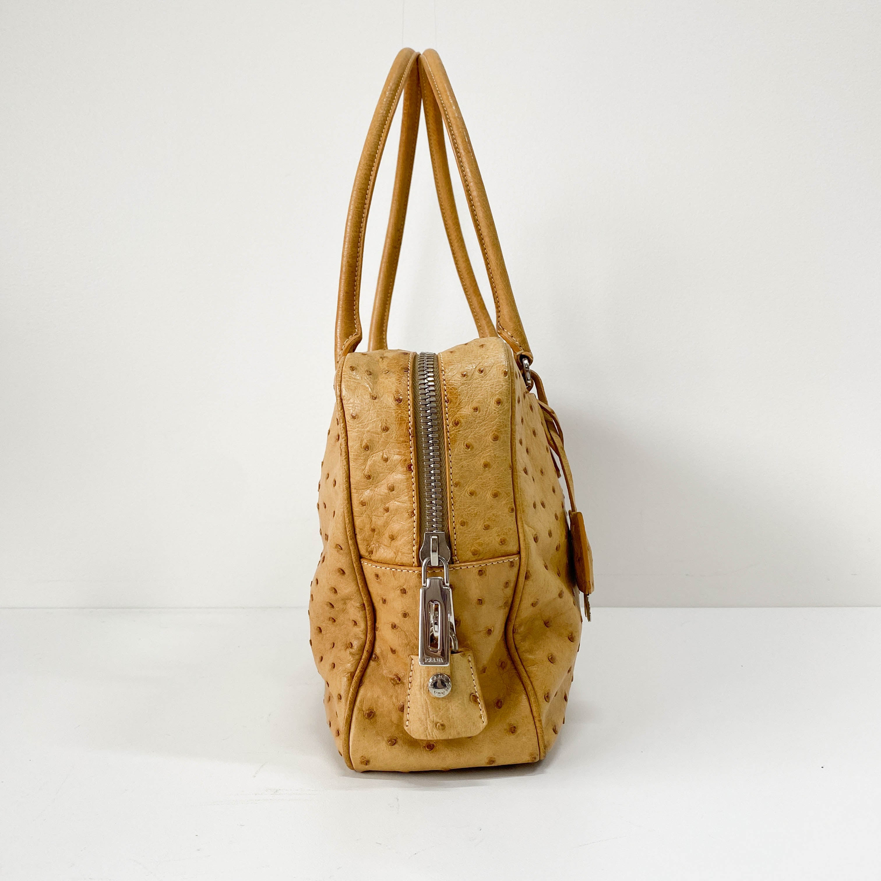 Light Brown Horizontal Leather Shoulder Bag