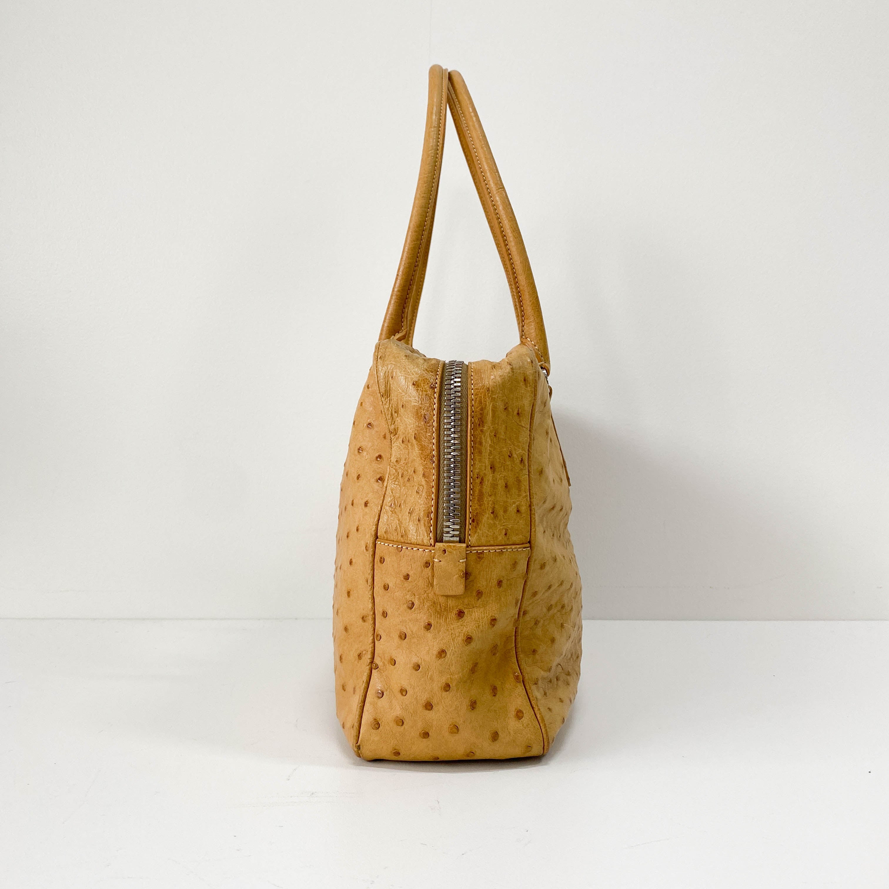 Light Brown Horizontal Leather Shoulder Bag