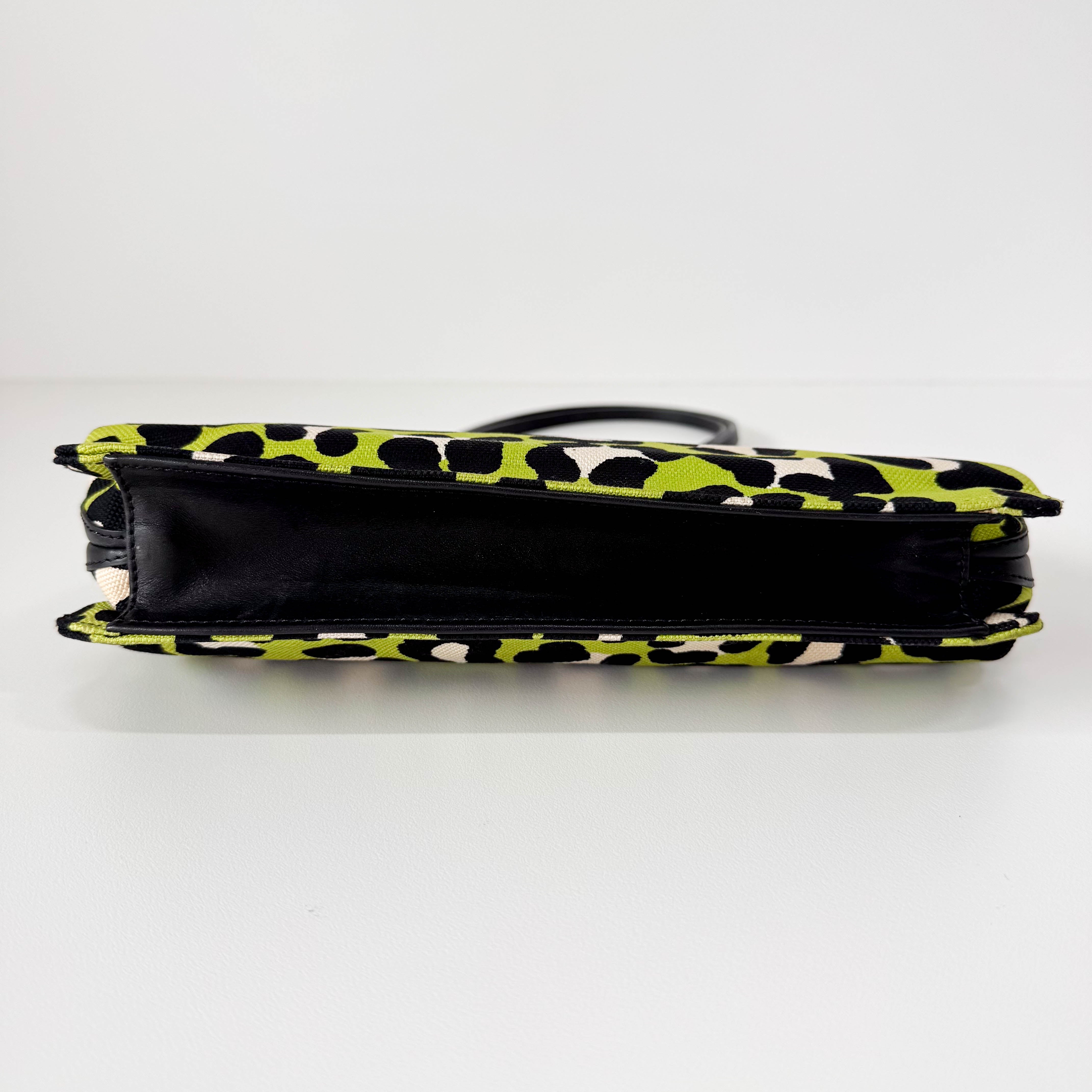 Green Leopard Canvas Shoulder Bag