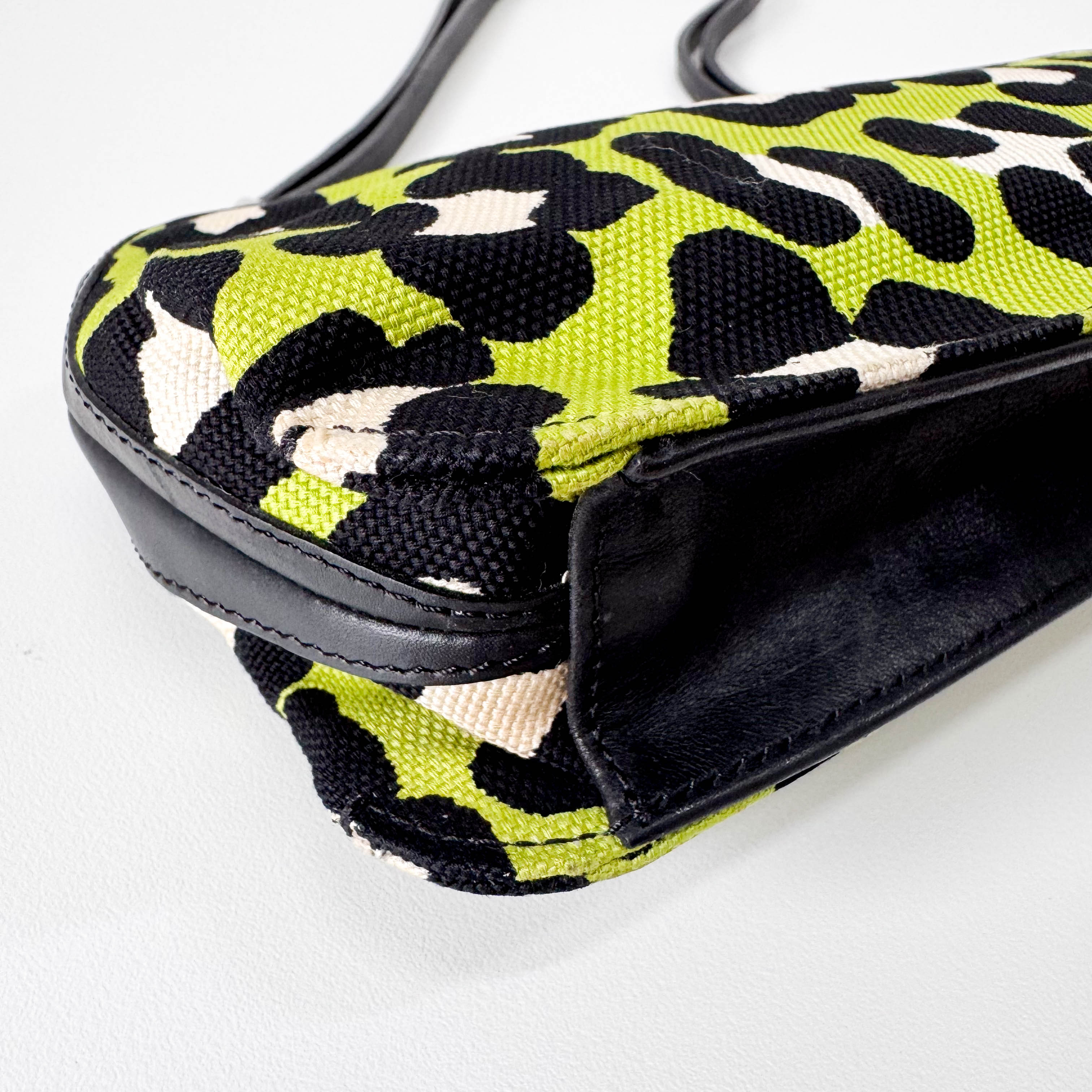 Green Leopard Canvas Shoulder Bag